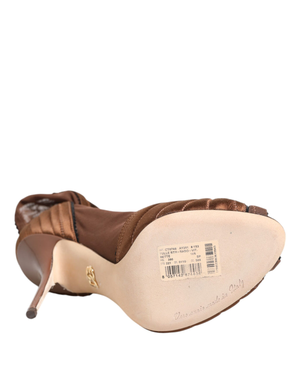 Dolce & Gabbana Braune Bette Hochhackige Stiefeletten Schuhe