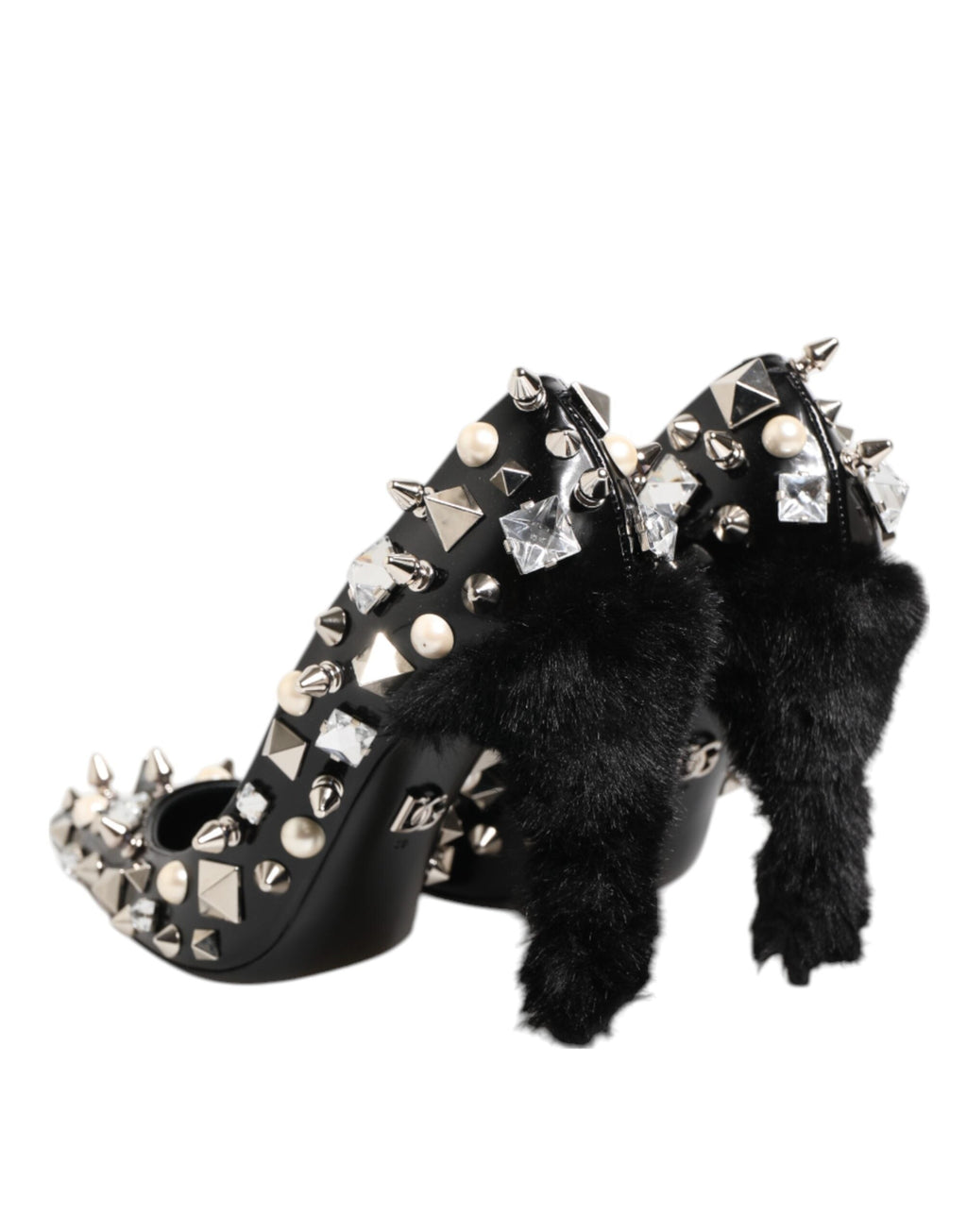 Dolce & Gabbana Schwarz Kristalle Nieten Stiletto Pumps Schuhe