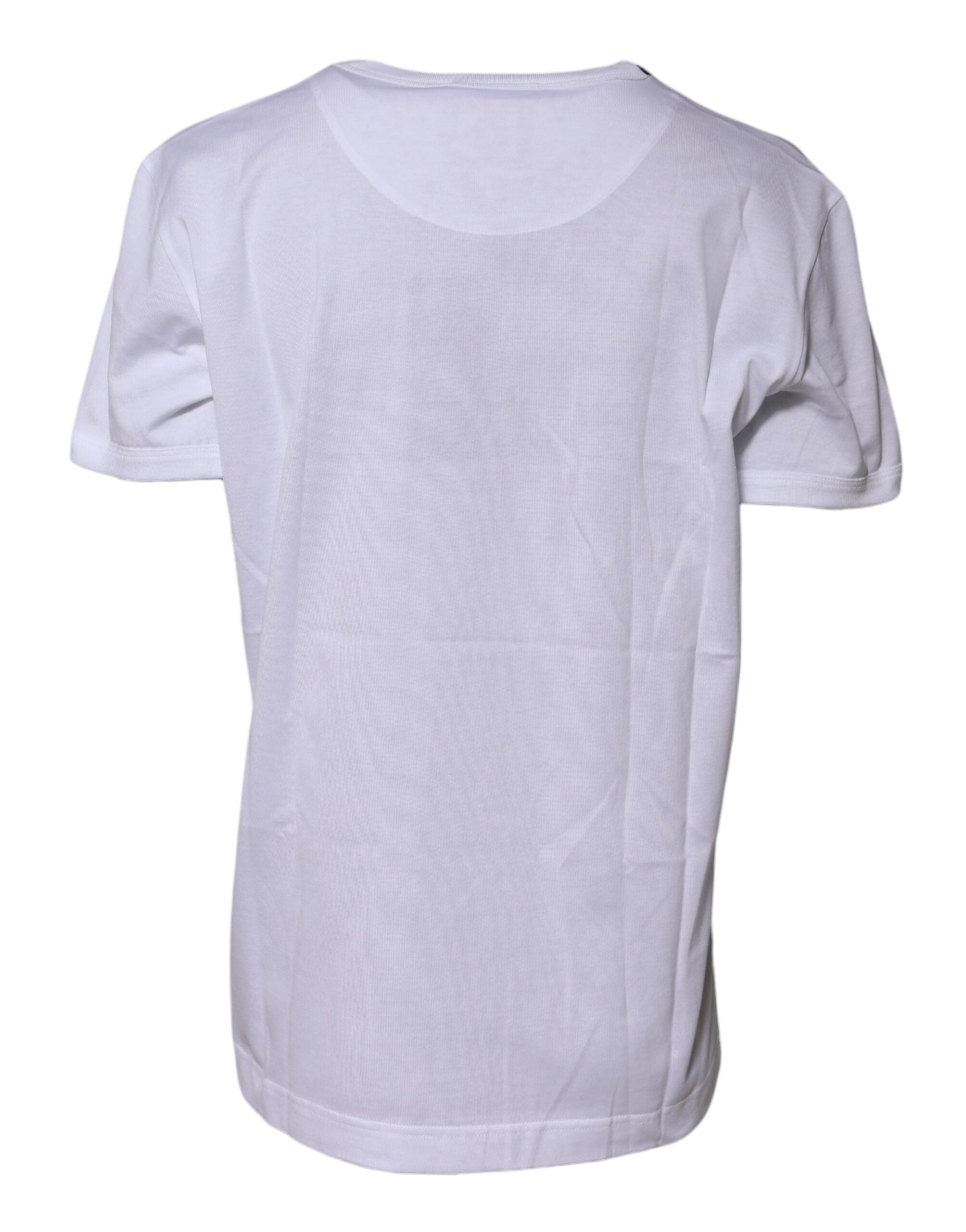 Dolce & Gabbana Weißes T-Shirt mit Rundhalsausschnitt aus Baumwolle Goodluck 2022