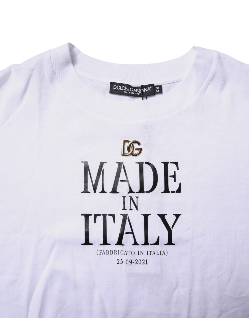 Dolce & Gabbana Weißes Kurzarm-T-Shirt mit DG-Logo-Aufdruck