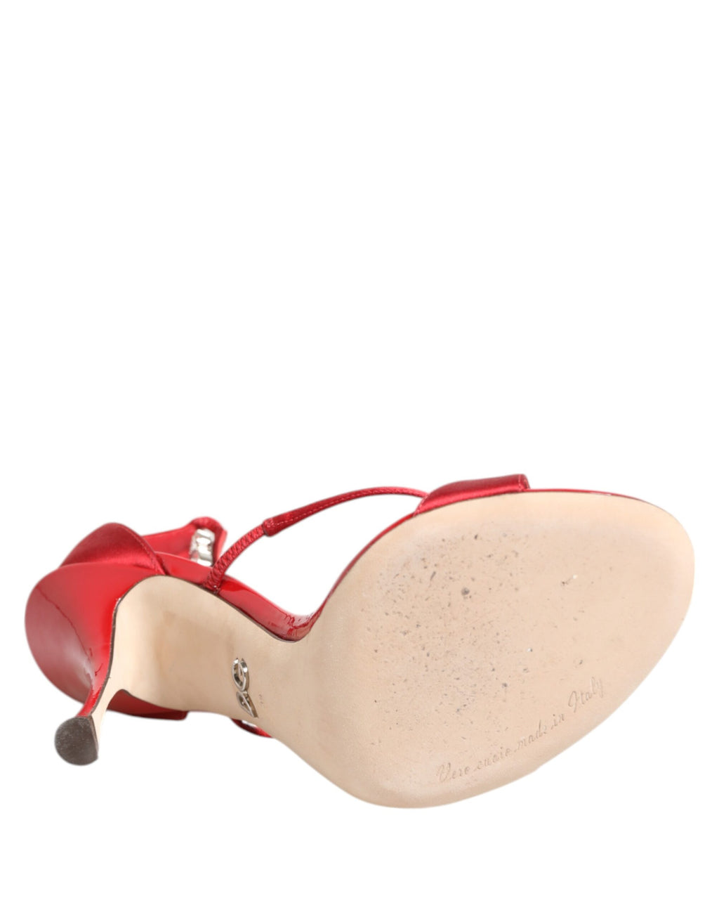Dolce & Gabbana Rot Satin Kristalle Keira Sandalen Heels Schuhe