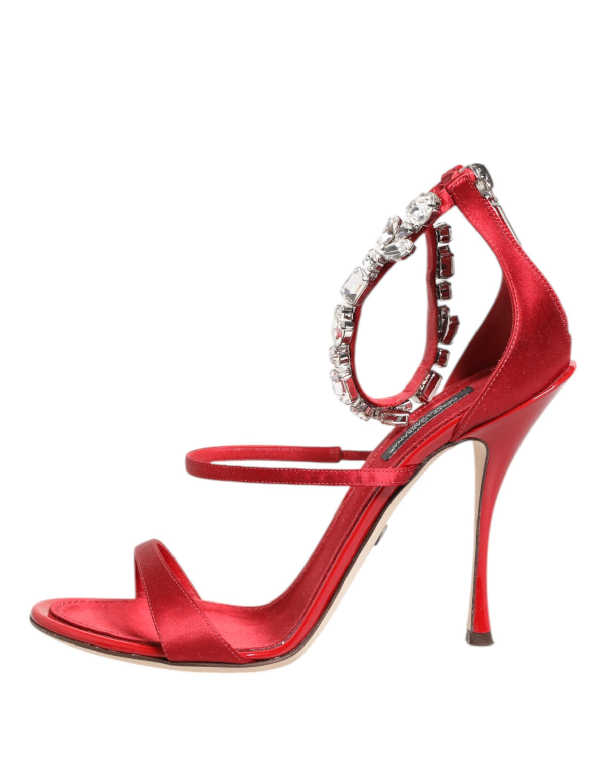 Dolce & Gabbana Rode Satijnen Kristallen Keira Sandalen Hakken Schoenen