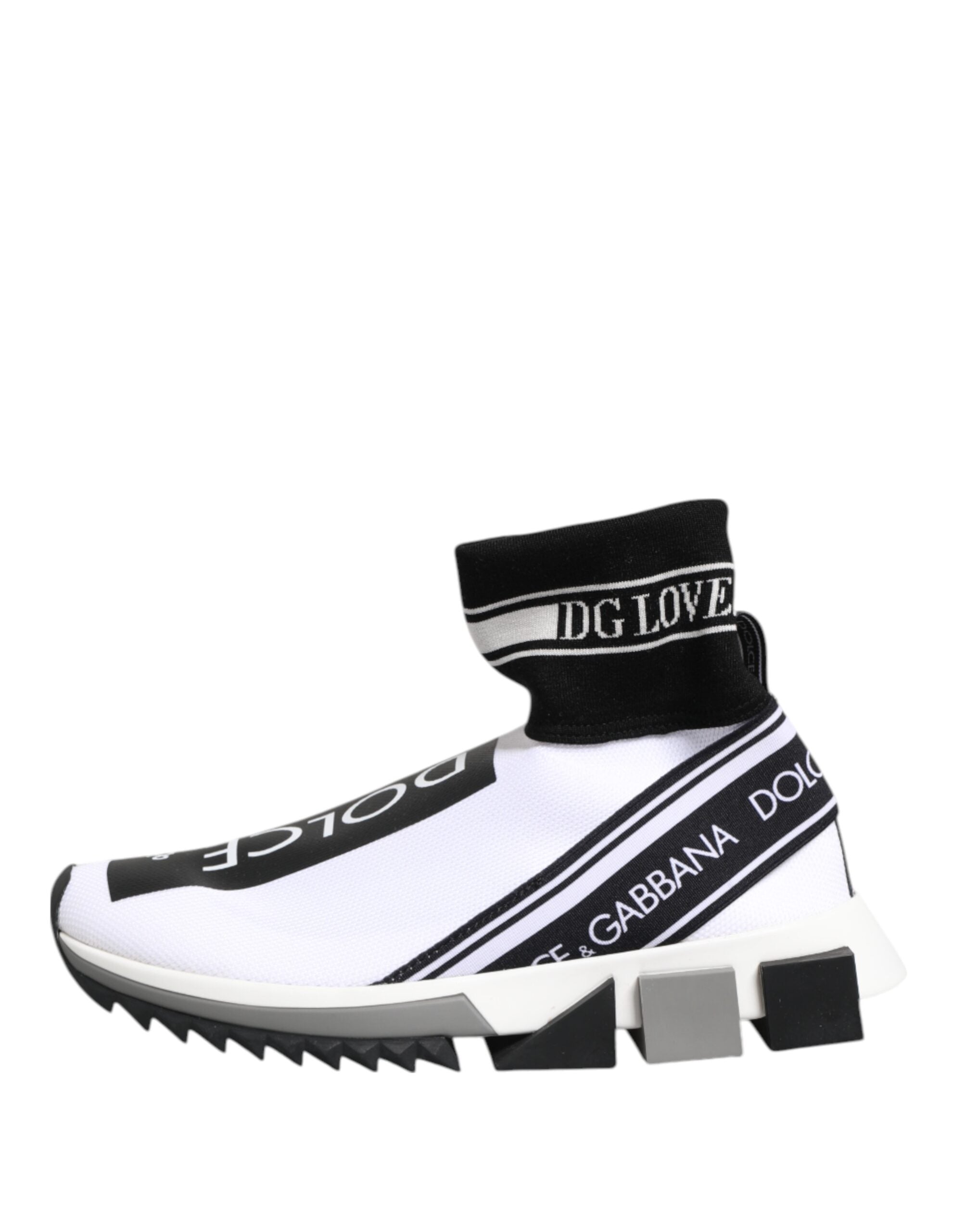 Dolce & Gabbana Weiß Schwarz Sorrento Socken Sneakers Schuhe