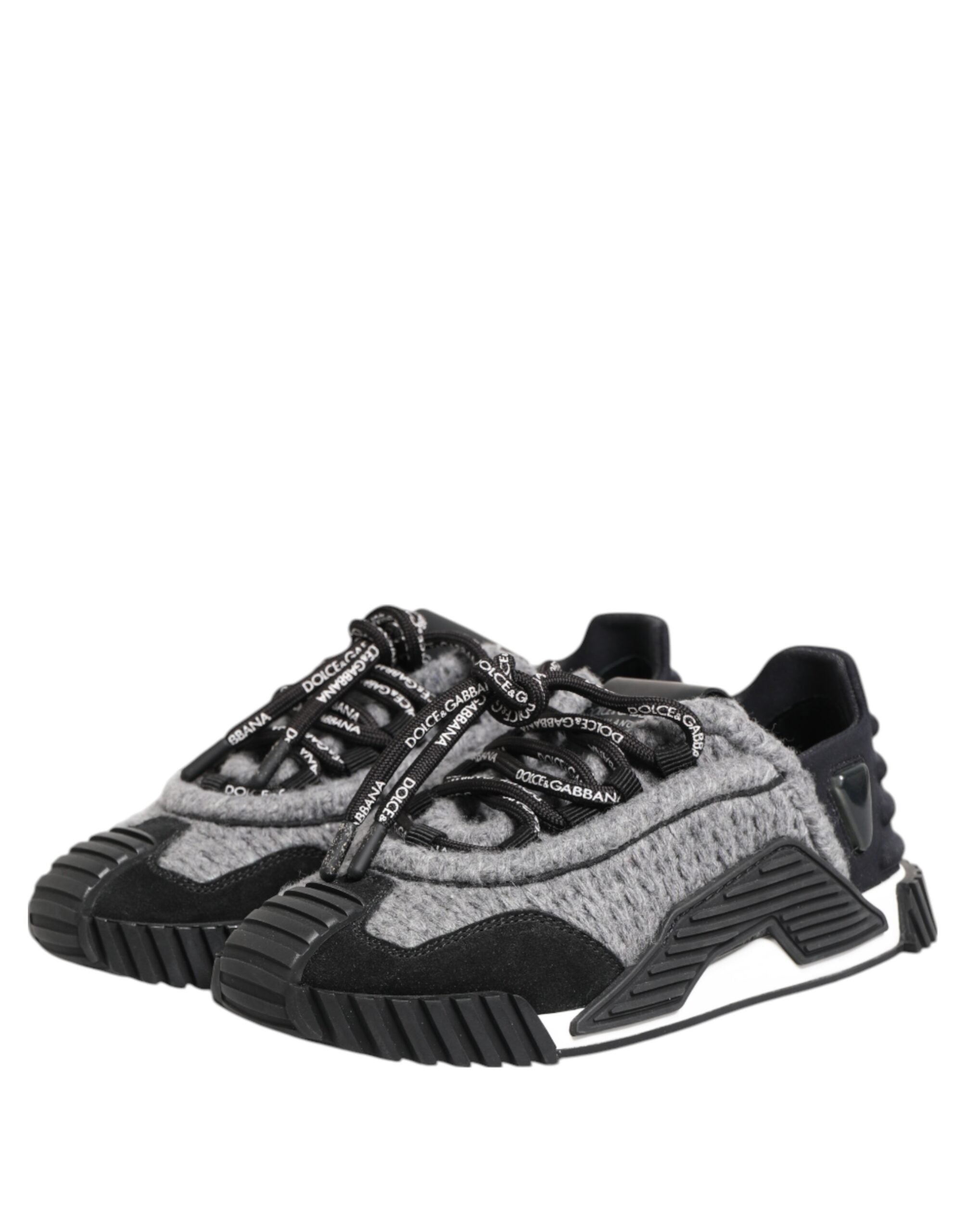 Dolce & Gabbana Schwarz Grau NS1 Low Top Turnschuhe Schuhe