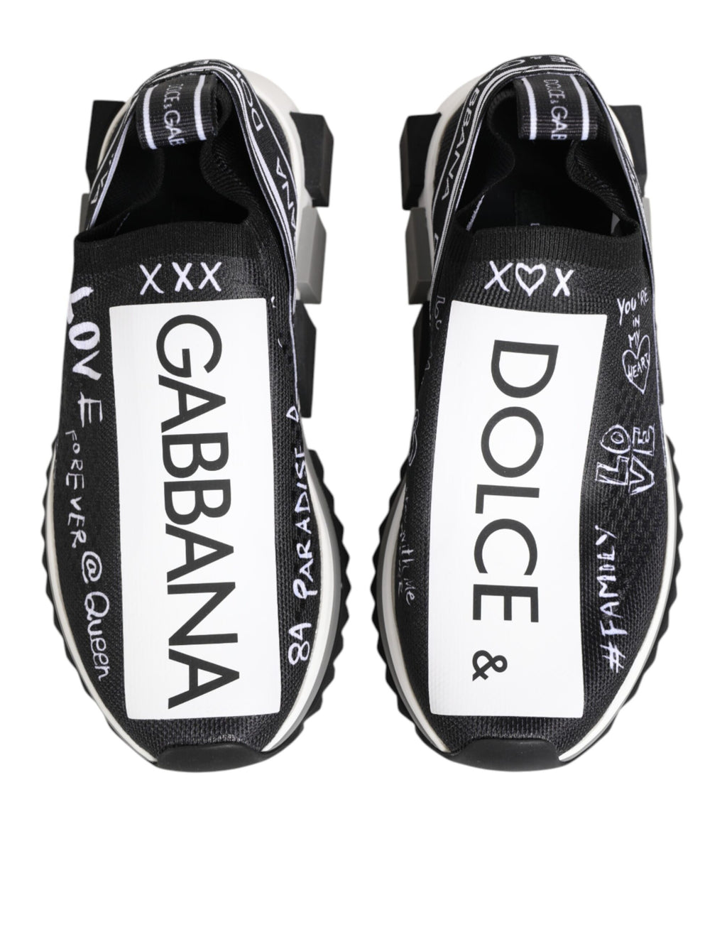Dolce & Gabbana Schwarz Weiß Sorrento Low Top Sneakers Schuhe