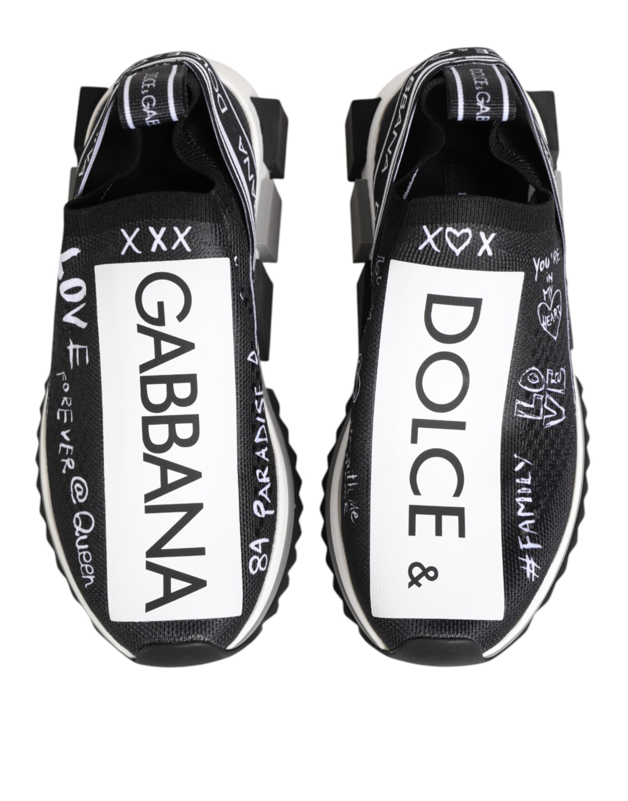 Dolce & Gabbana Schwarz Weiß Sorrento Low Top Sneakers Schuhe