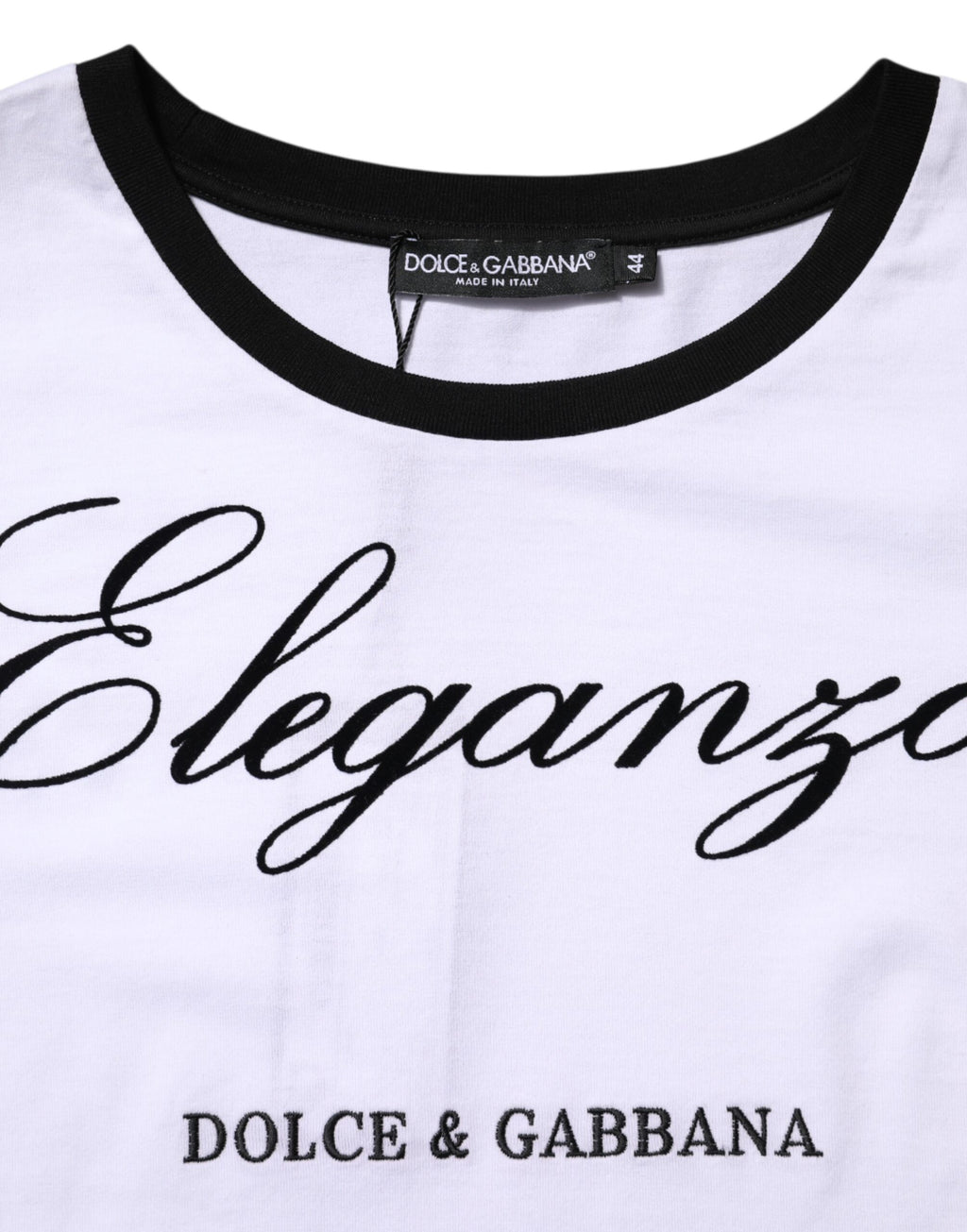 Dolce & Gabbana Weißes Eleganza Baumwoll-T-Shirt mit Rundhalsausschnitt