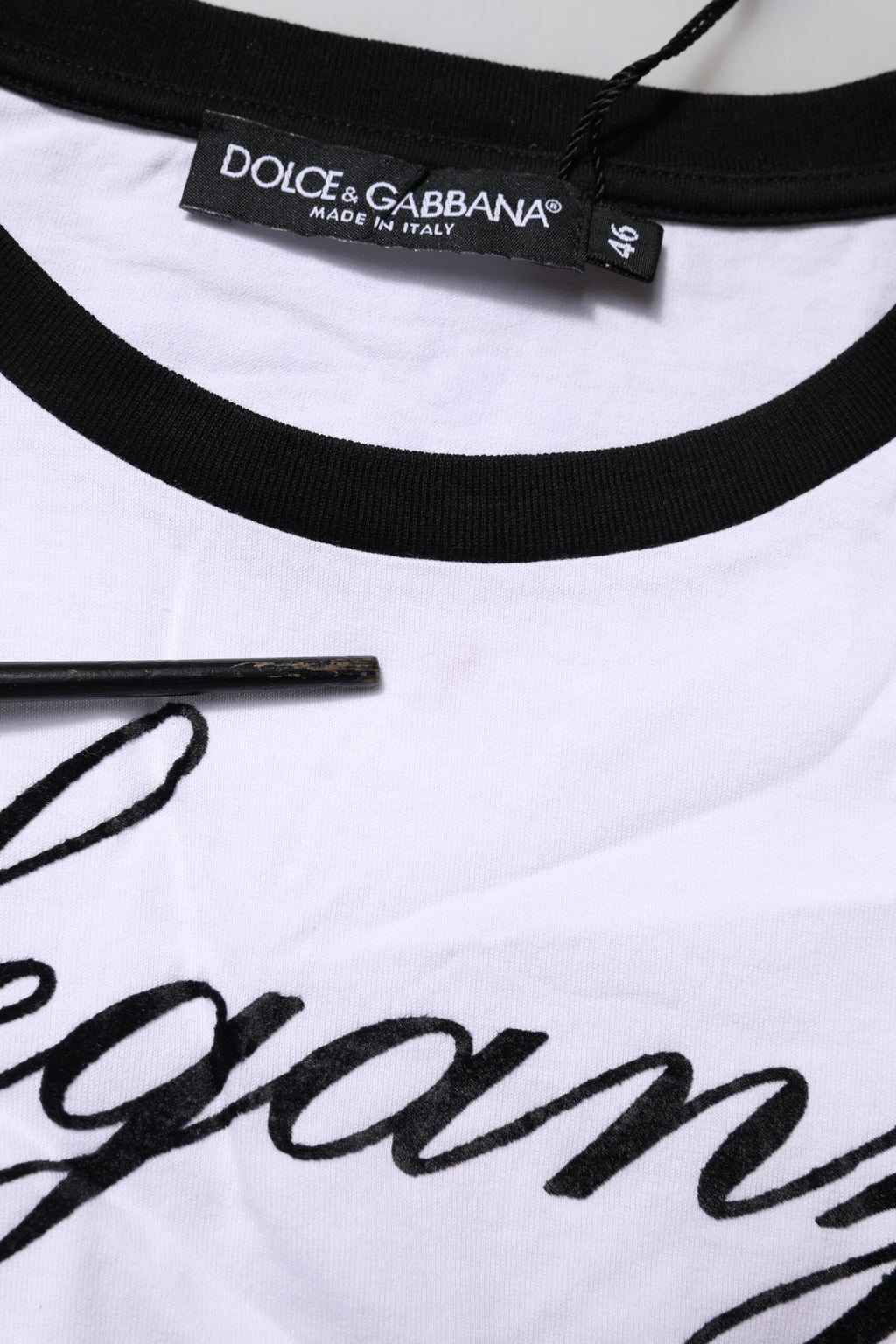 Dolce & Gabbana Weißes Eleganza Baumwoll-T-Shirt mit Rundhalsausschnitt