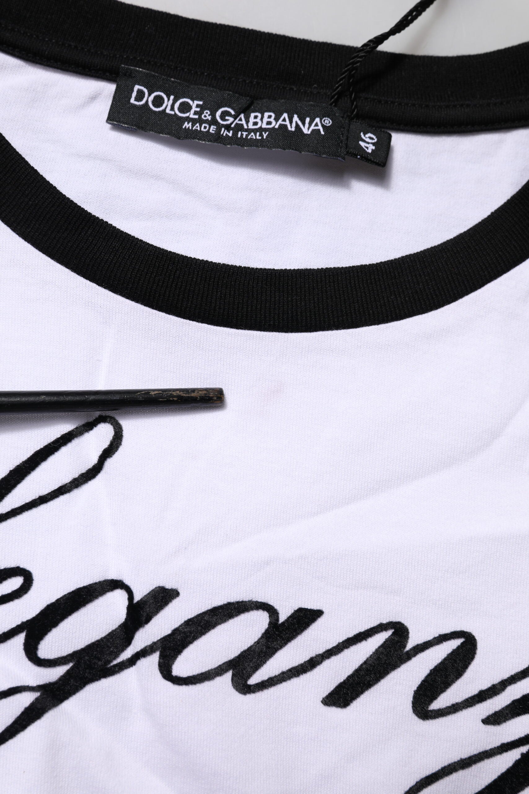 Dolce & Gabbana Weißes Eleganza Baumwoll-T-Shirt mit Rundhalsausschnitt