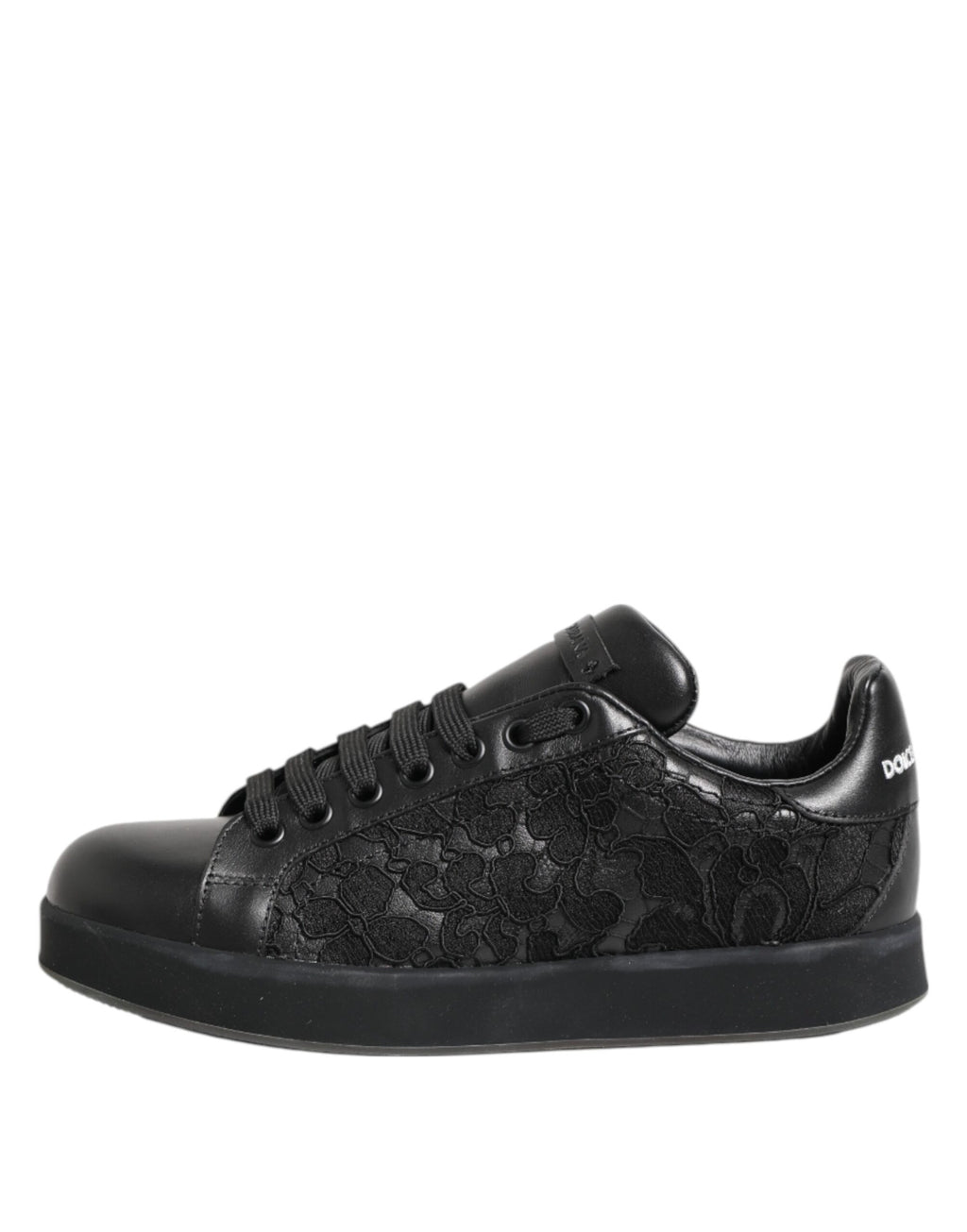 Dolce & Gabbana Schwarz Floral Spitze Low Top Sneakers Schuhe