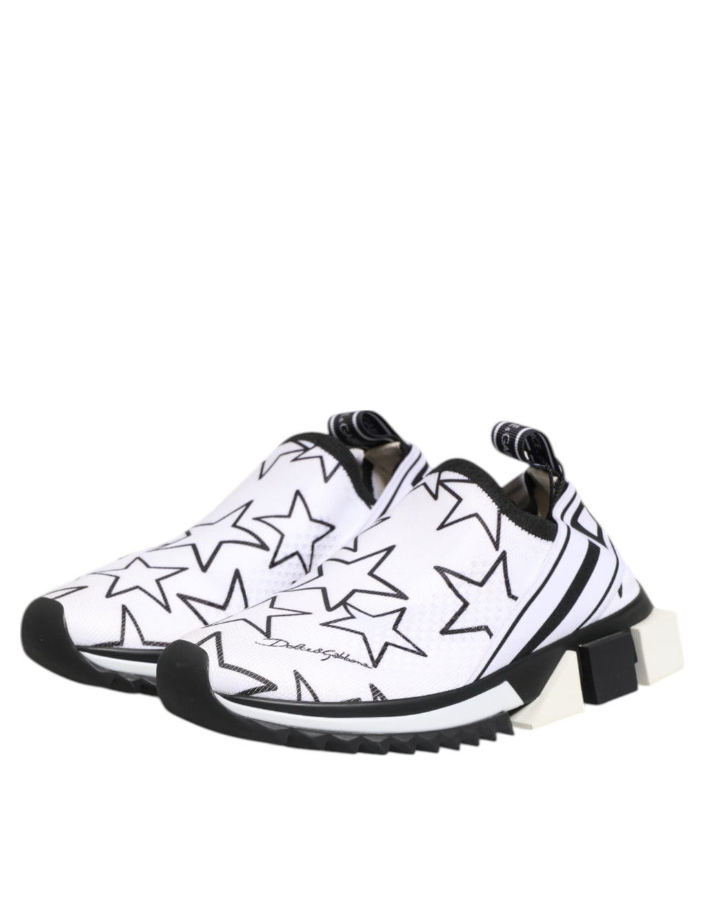 Dolce & Gabbana Weiß Sterne Sorrento Low Top Turnschuhe Schuhe