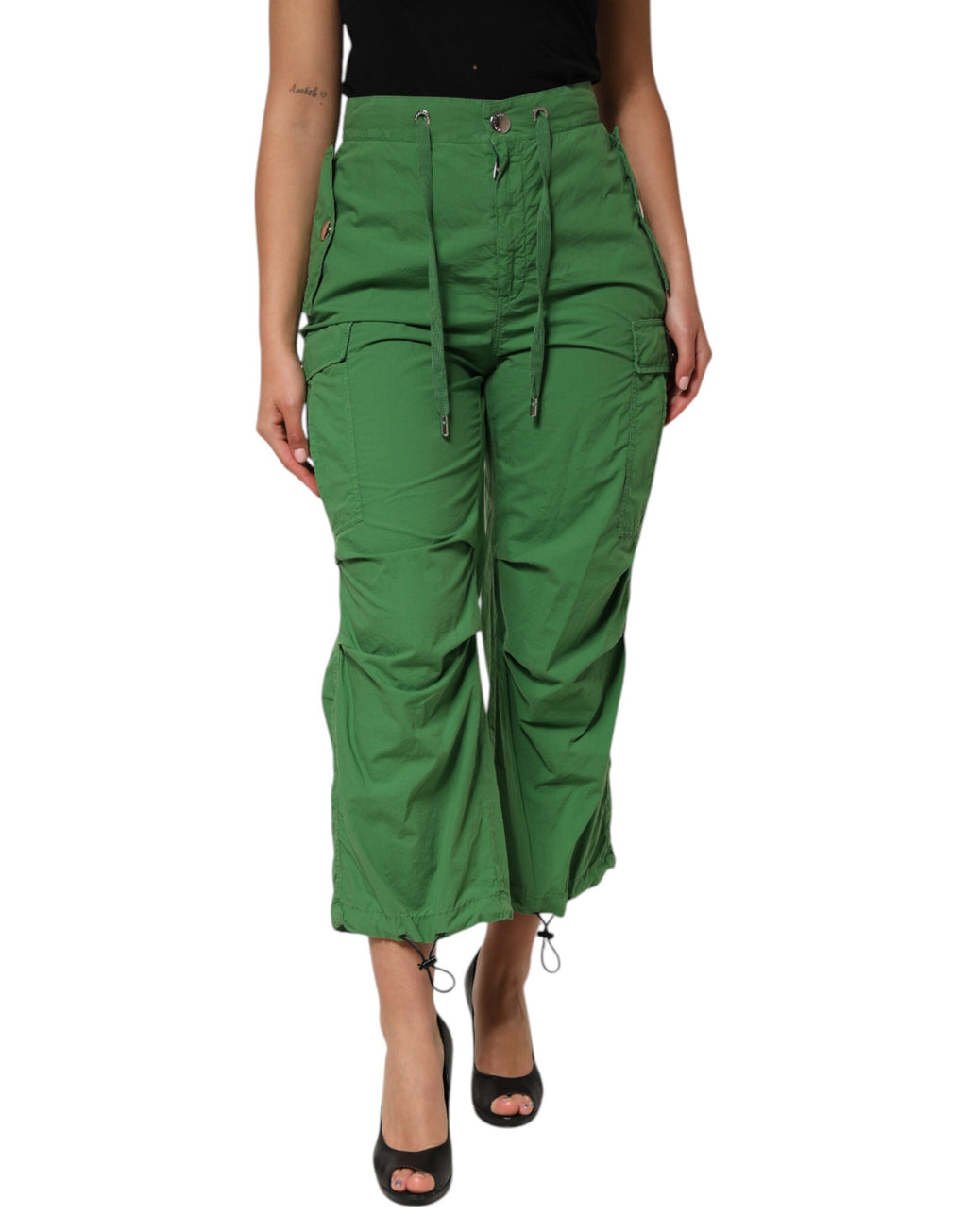 Dolce & Gabbana Groene Katoenen High Waist Cargo Broek