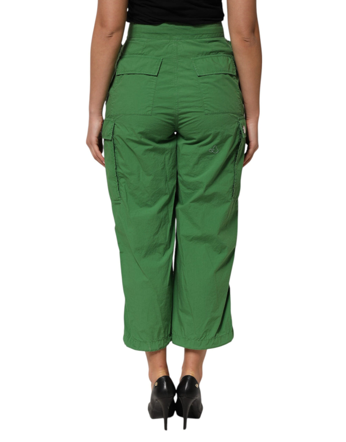 Dolce & Gabbana Groene Katoenen High Waist Cargo Broek