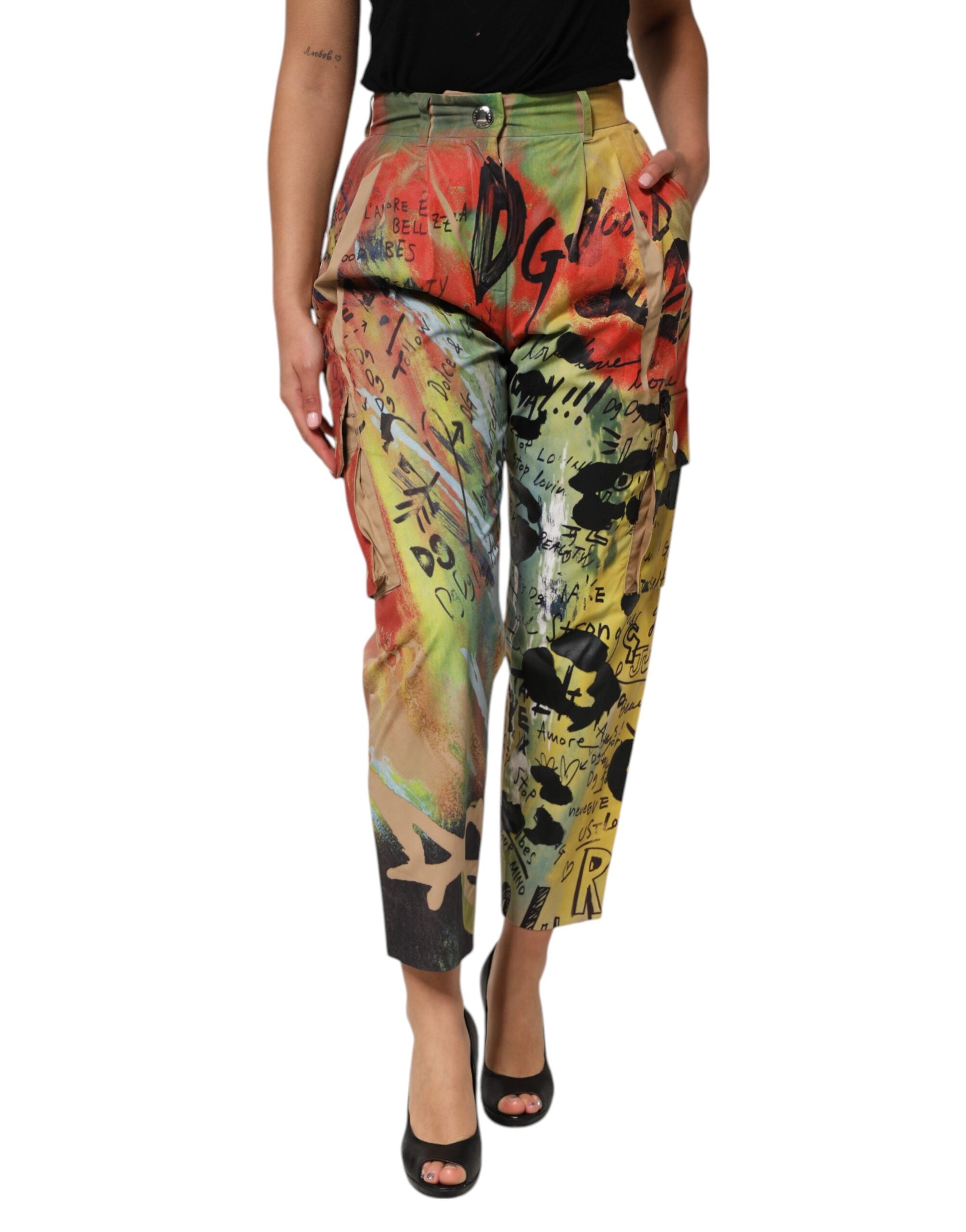 Dolce & Gabbana Multicolor Cargo-Hose mit hoher Taille