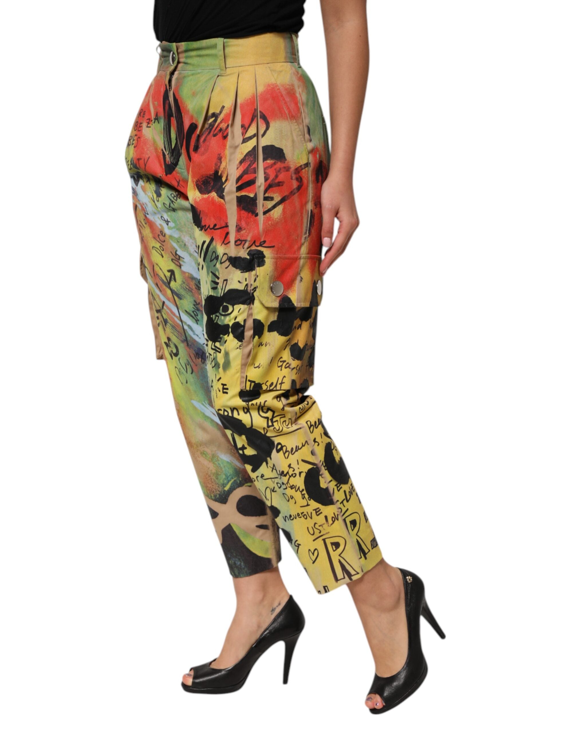 Dolce & Gabbana Multicolor Cargo-Hose mit hoher Taille