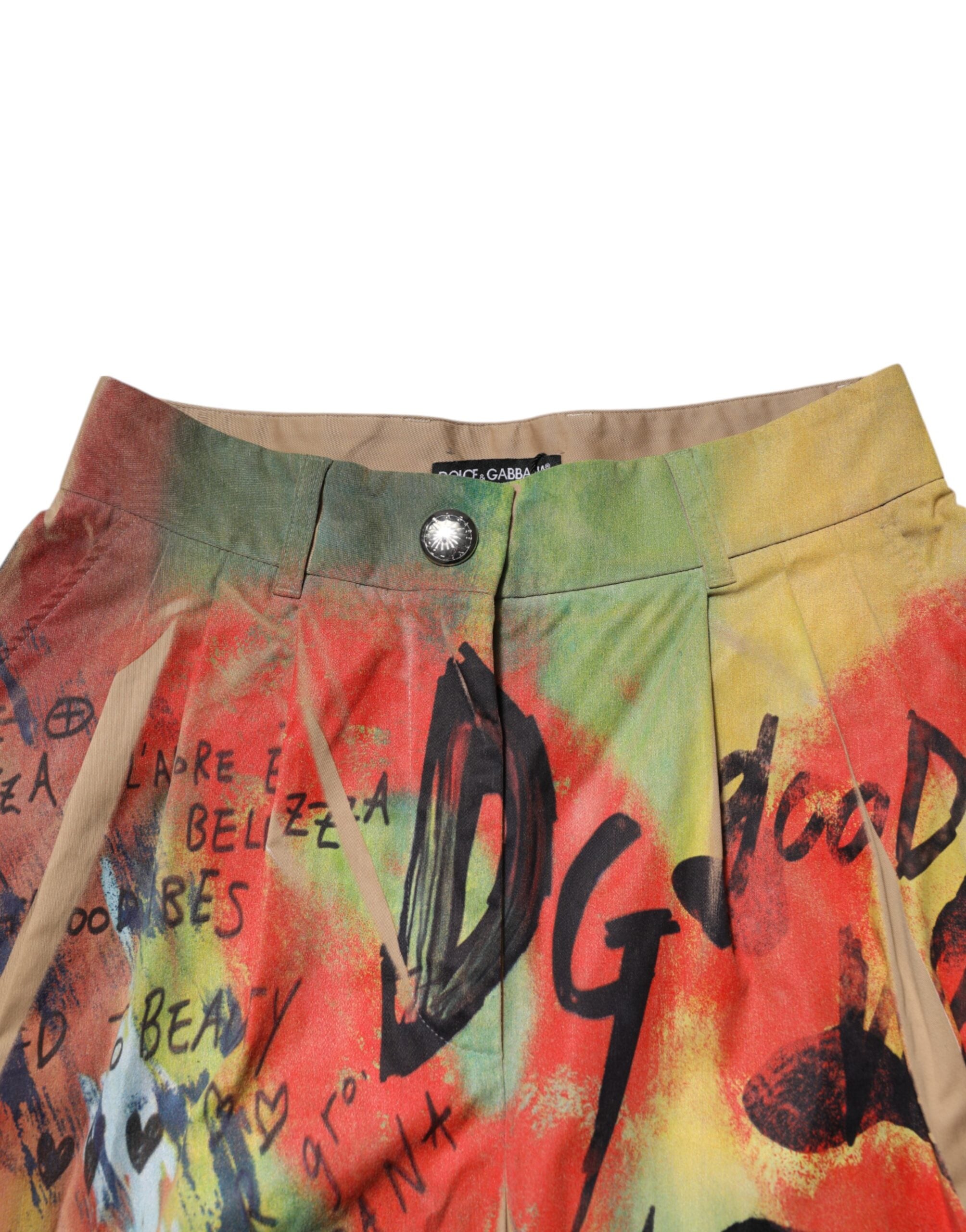 Dolce & Gabbana Multicolor Cargo-Hose mit hoher Taille