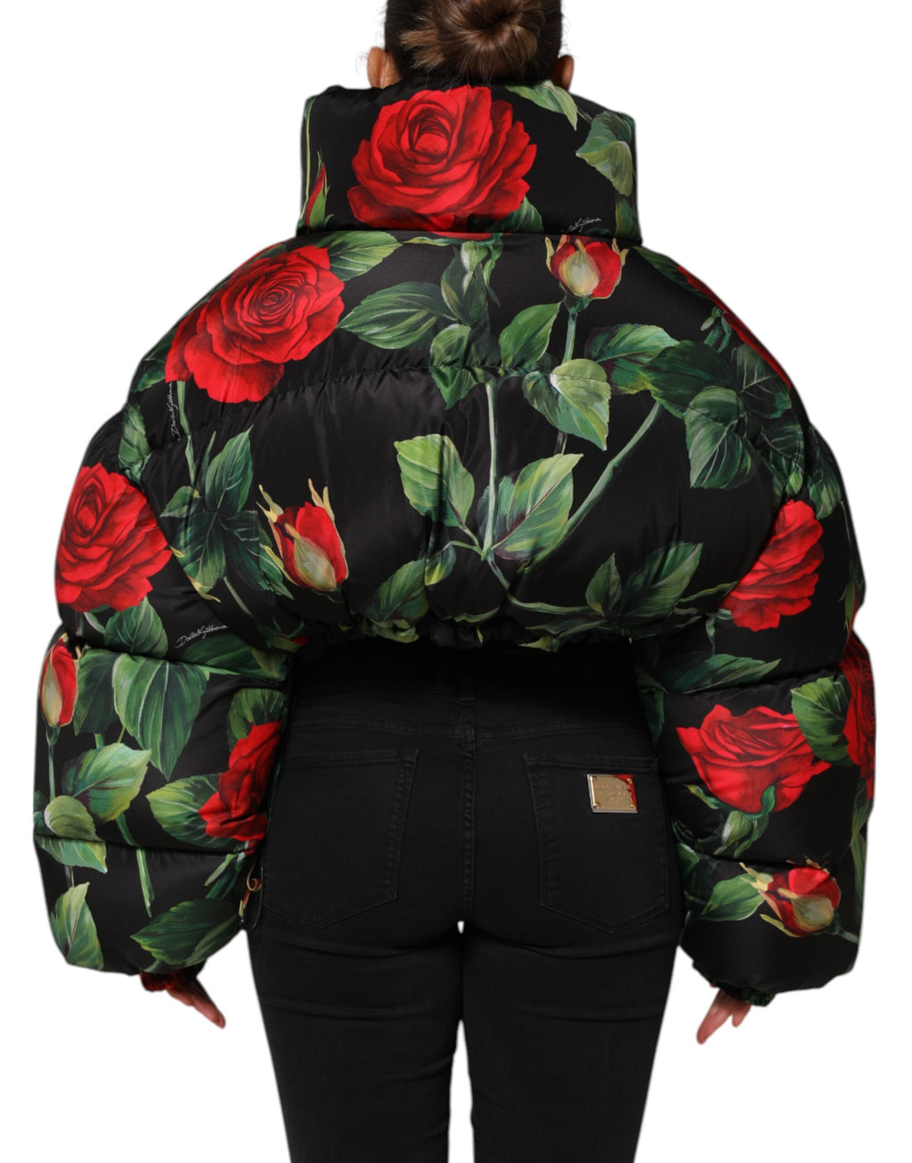 Dolce & Gabbana Multicolor Floral Puffer Mantel Full Zip Jacke