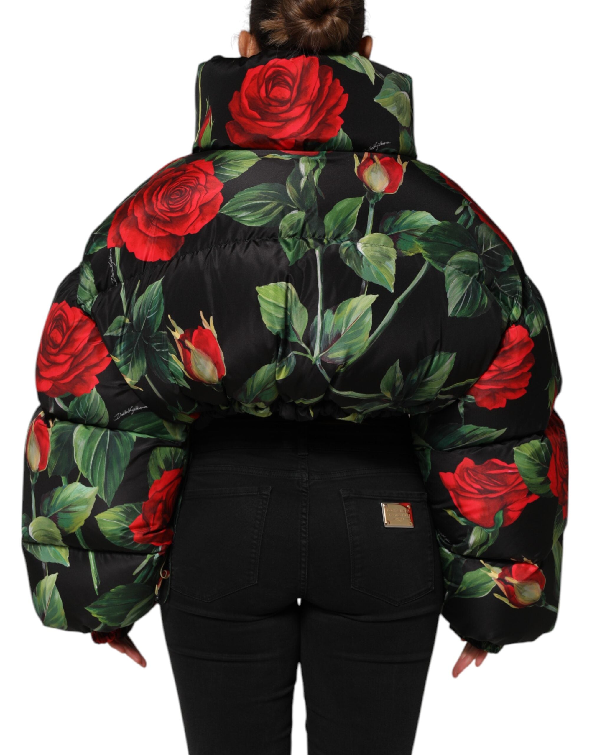 Dolce & Gabbana Multicolor Floral Puffer Mantel Full Zip Jacke