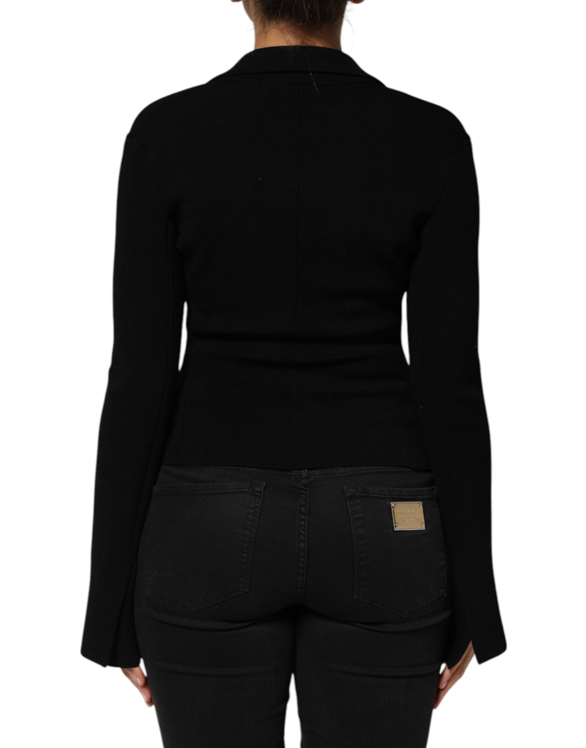 Dolce & Gabbana Schwarze einreihige Blazerjacke aus Viskose