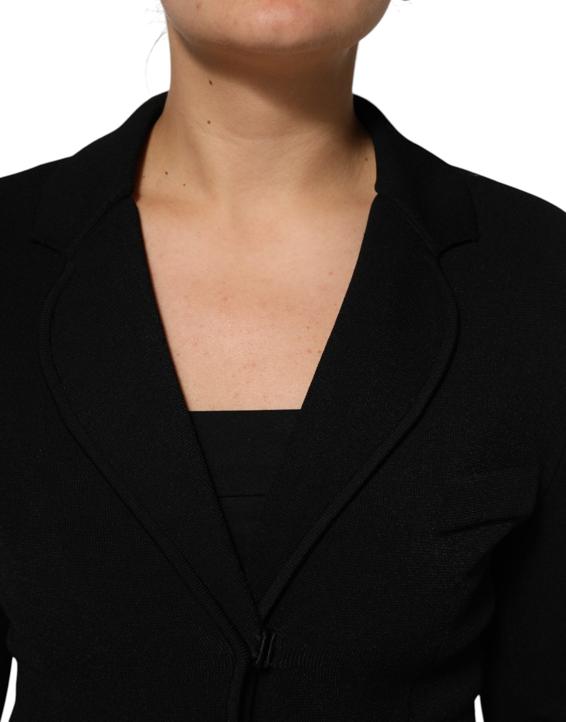 Dolce & Gabbana Schwarze einreihige Blazerjacke aus Viskose