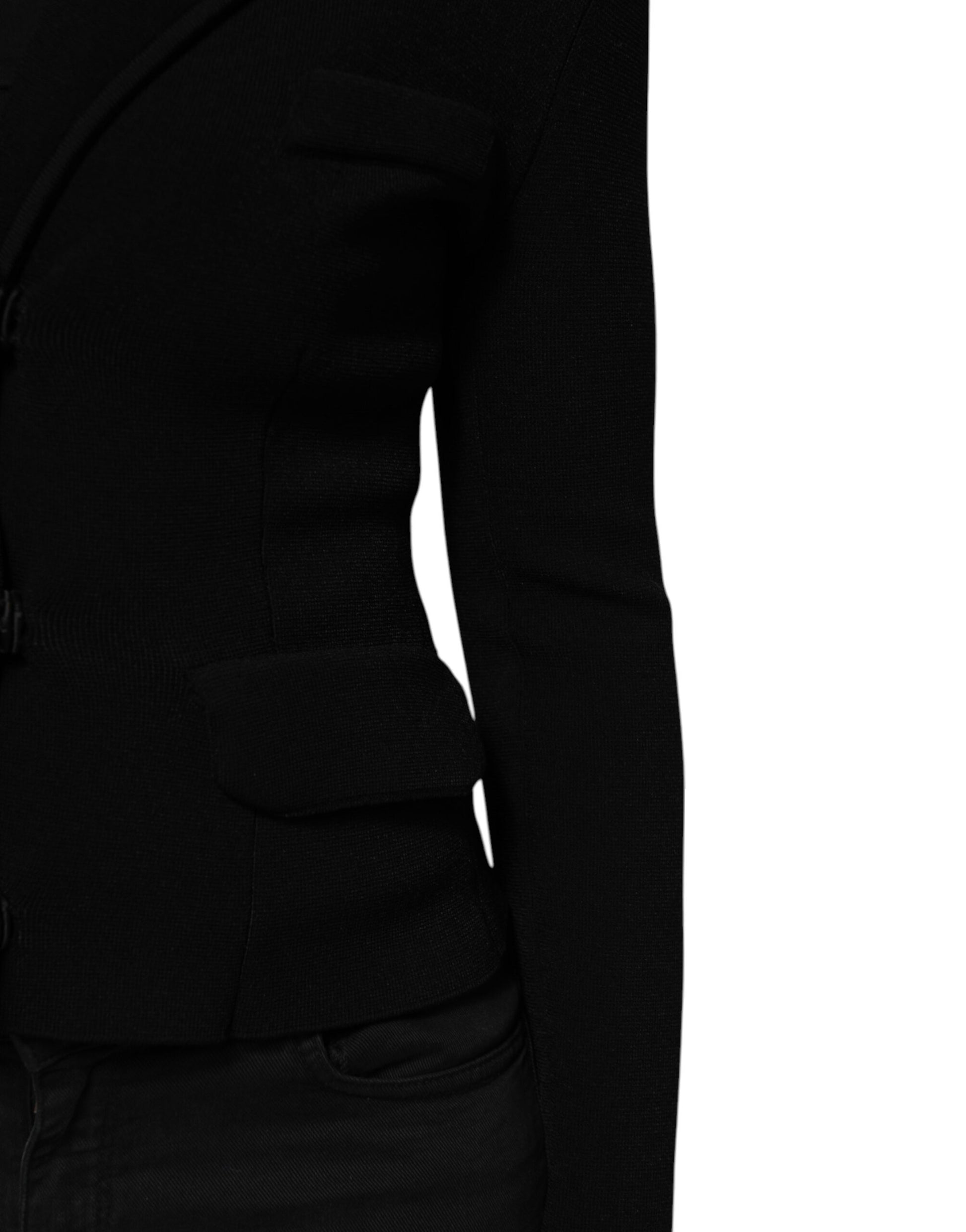 Dolce & Gabbana Schwarze einreihige Blazerjacke aus Viskose