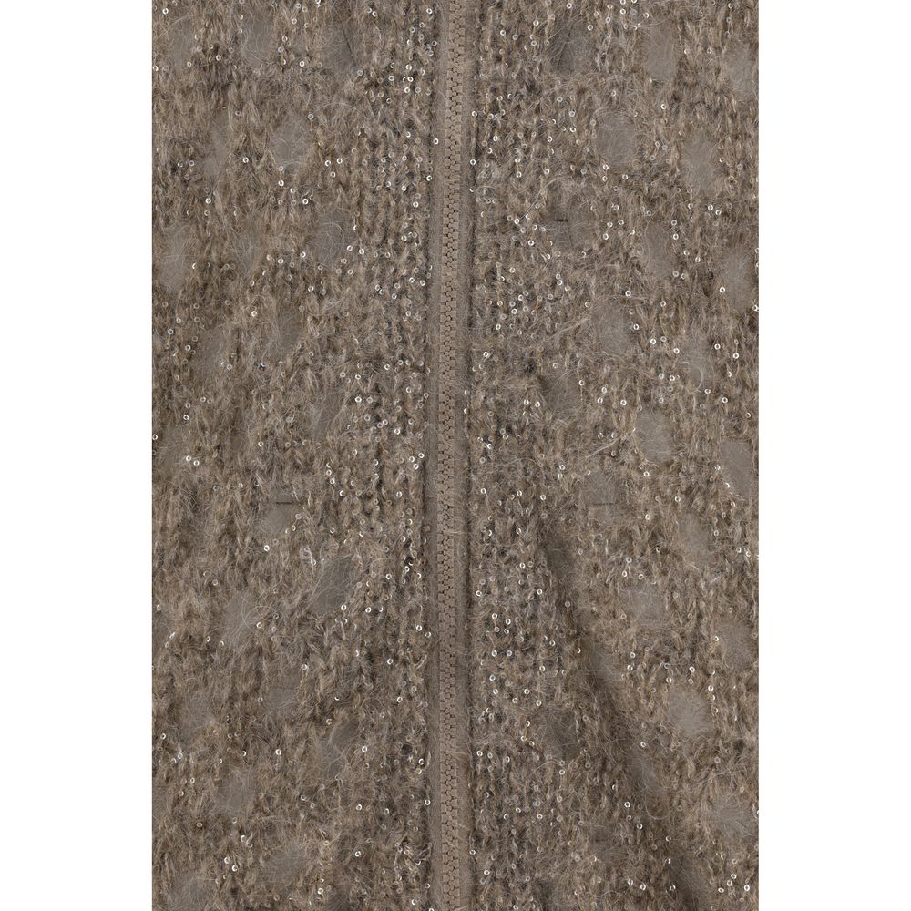 Brunello Cucinelli Perforierte Strickjacke aus Wolle