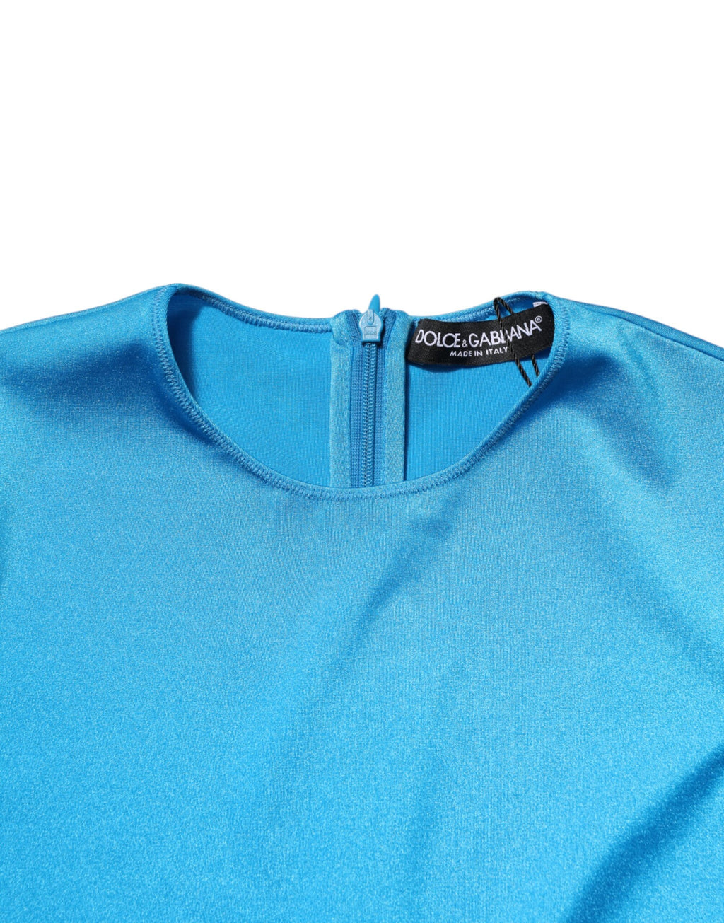 Dolce & Gabbana Blauwe Nauwsluitende Jumpsuitjurk met Ronde Hals van Nylon