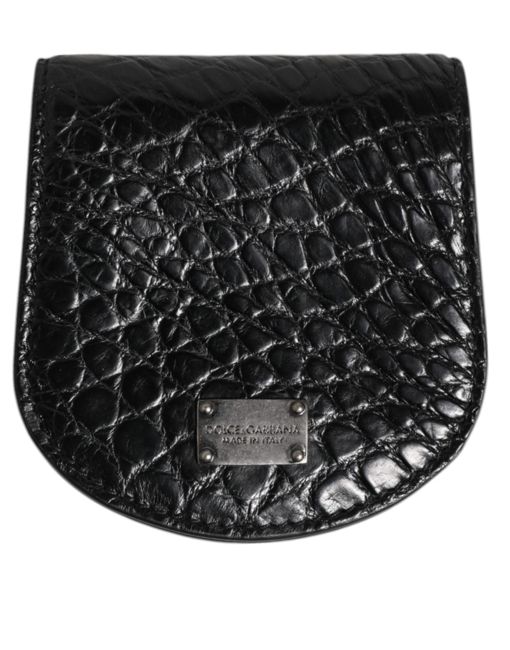 Dolce & Gabbana Schwarz Exotische Haut Münze Kondom Fall Halter Tasche Brieftasche