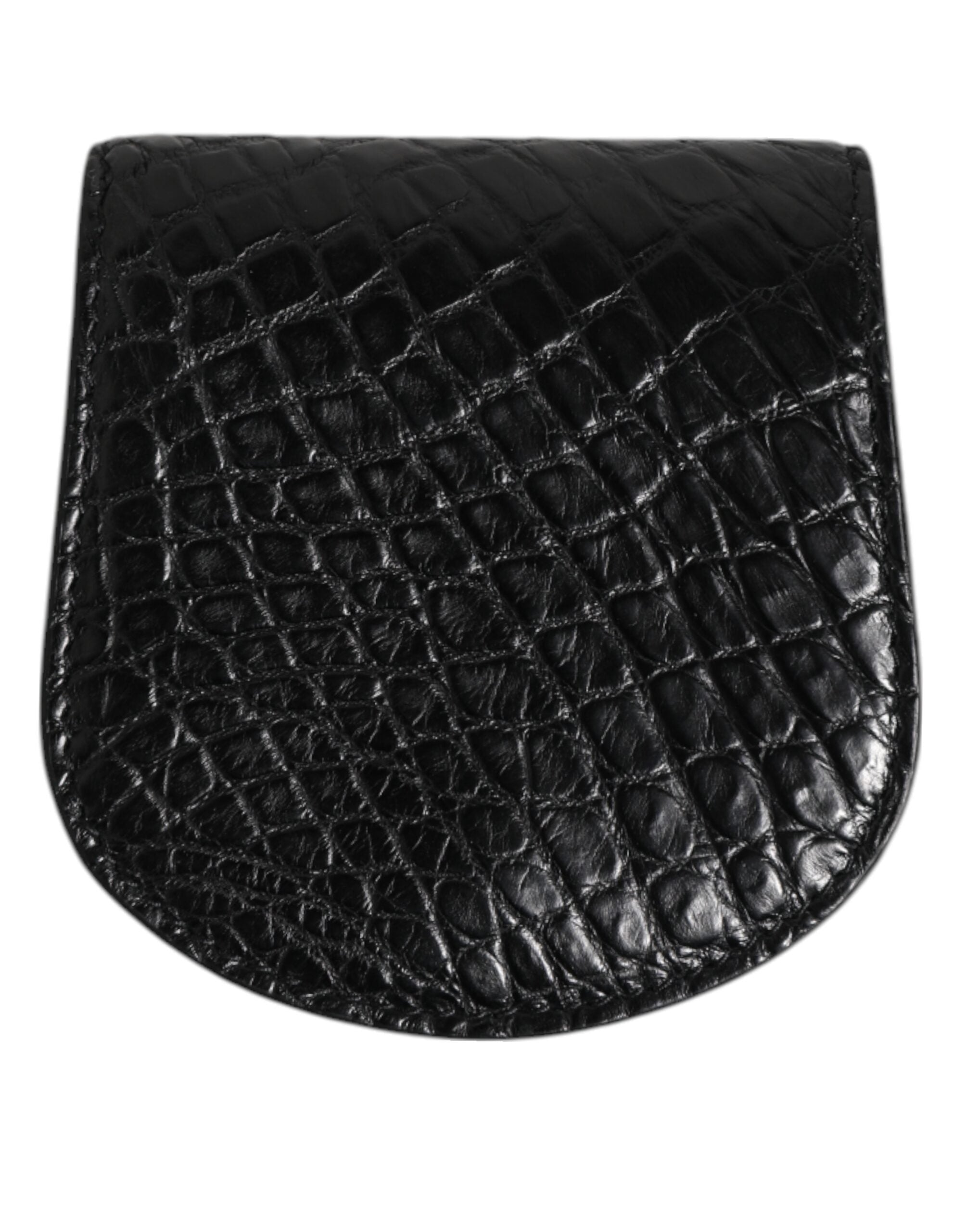 Dolce & Gabbana Schwarz Exotische Haut Münze Kondom Fall Halter Tasche Brieftasche