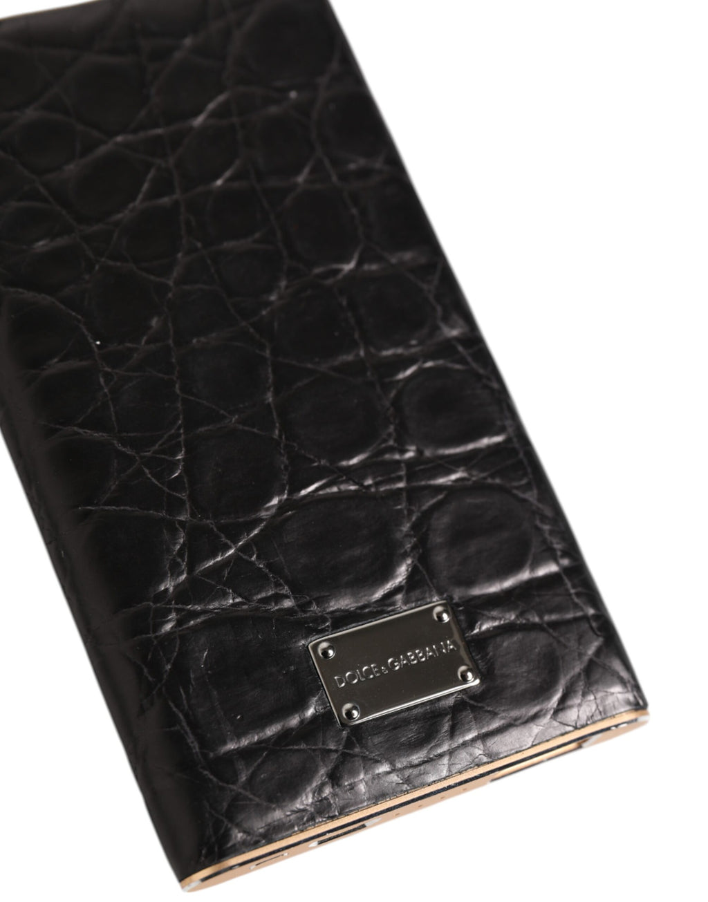 Dolce & Gabbana Schwarzes Leder Exotische Haut 3000mAh Power Bank Ladegerät USB