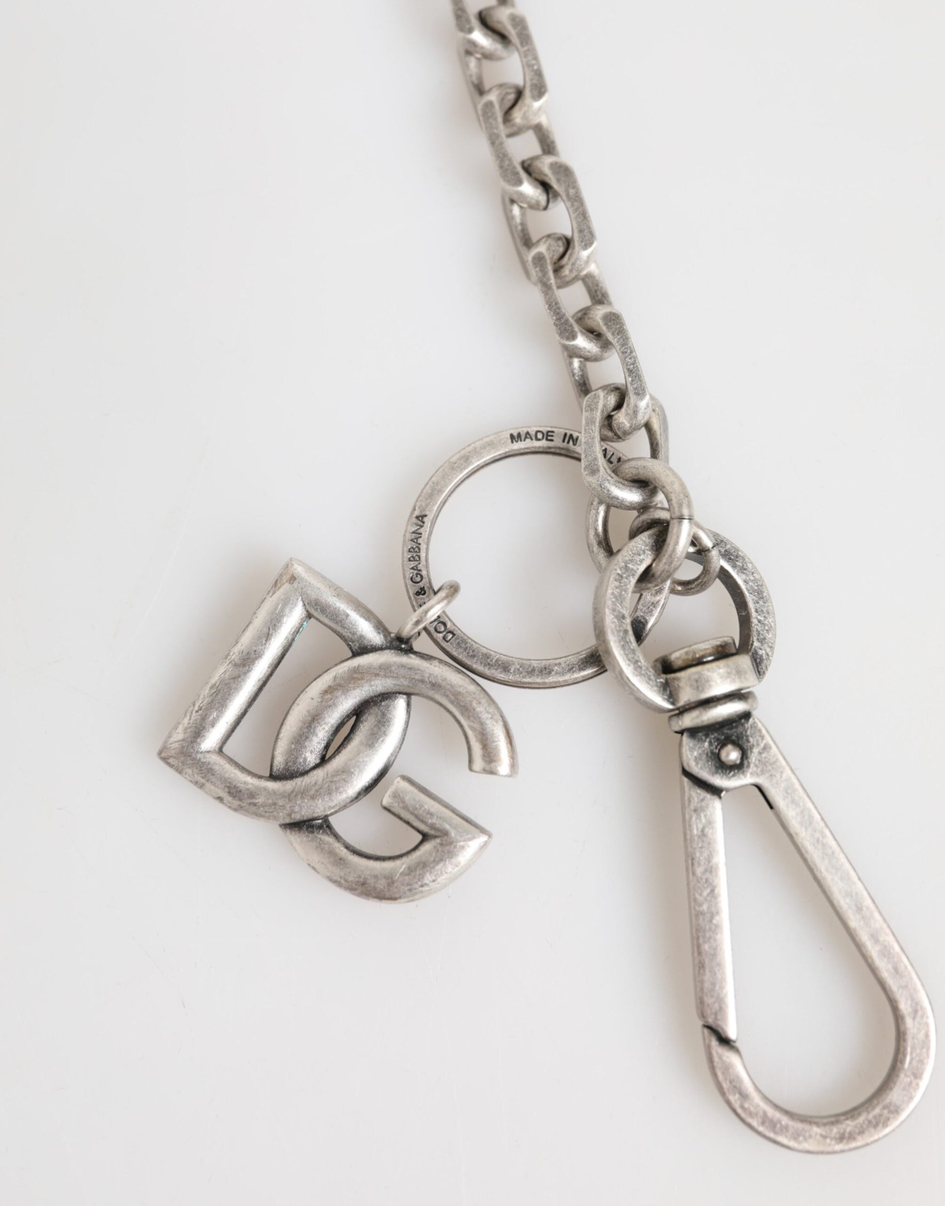 Dolce & Gabbana Silber-Ton Messing DG Logo Detailing Kette Männer Halskette
