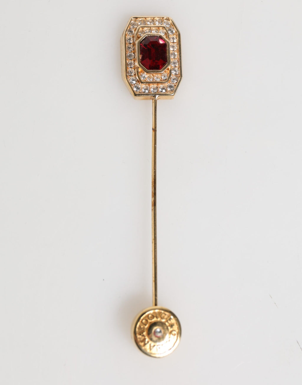 Dolce & Gabbana Strass verzierte Sterling Silber Kragen Brosche Pin