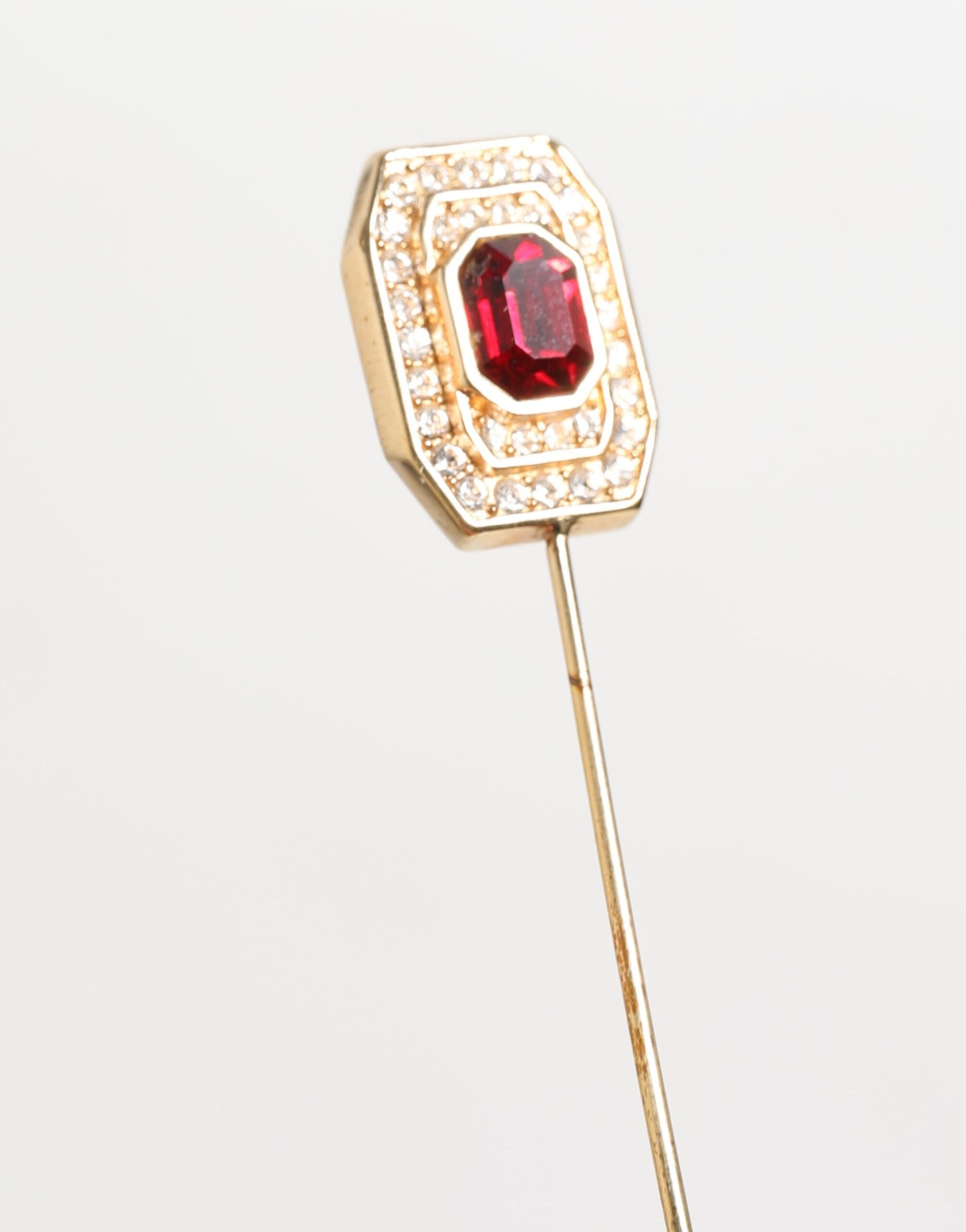 Dolce & Gabbana Strass verzierte Sterling Silber Kragen Brosche Pin