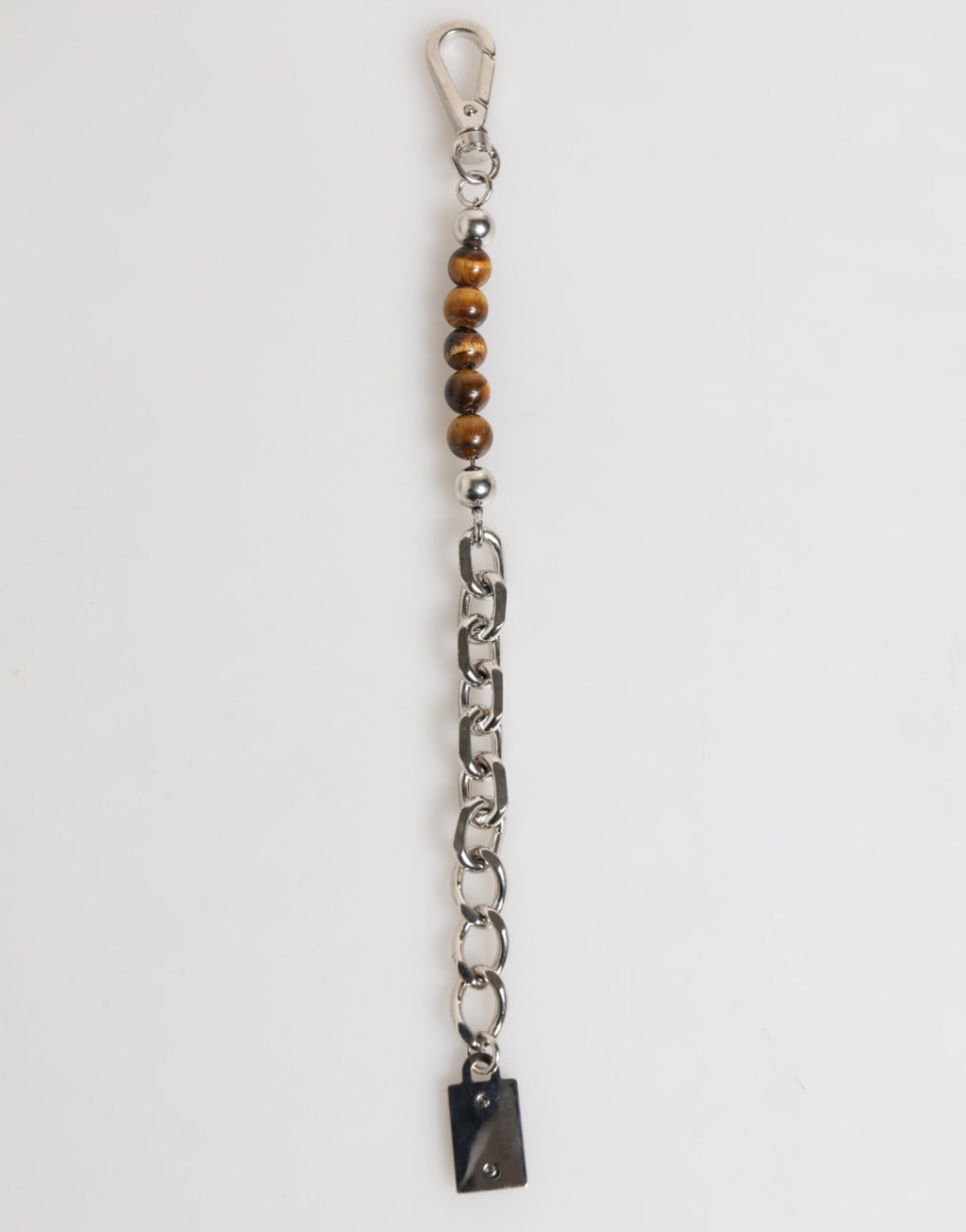 Dolce & Gabbana Silber Kette Messing Perlen Karabinerverschluss Logo Männer Armband