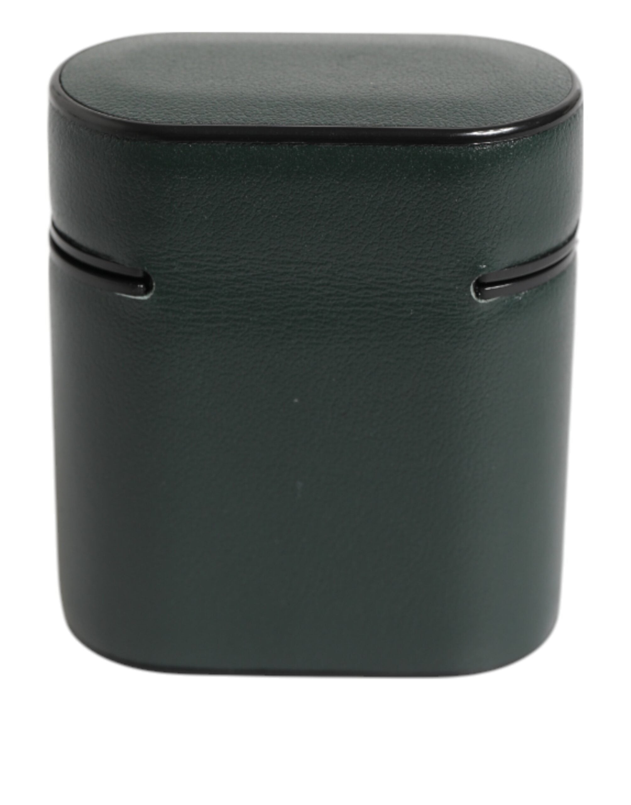Dolce & Gabbana Schwarzes Leder Logo Druck Flip Halter Männer Airpods Fall