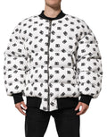 Dolce & Gabbana White DG Monogram Full Zip Quilted Jacket