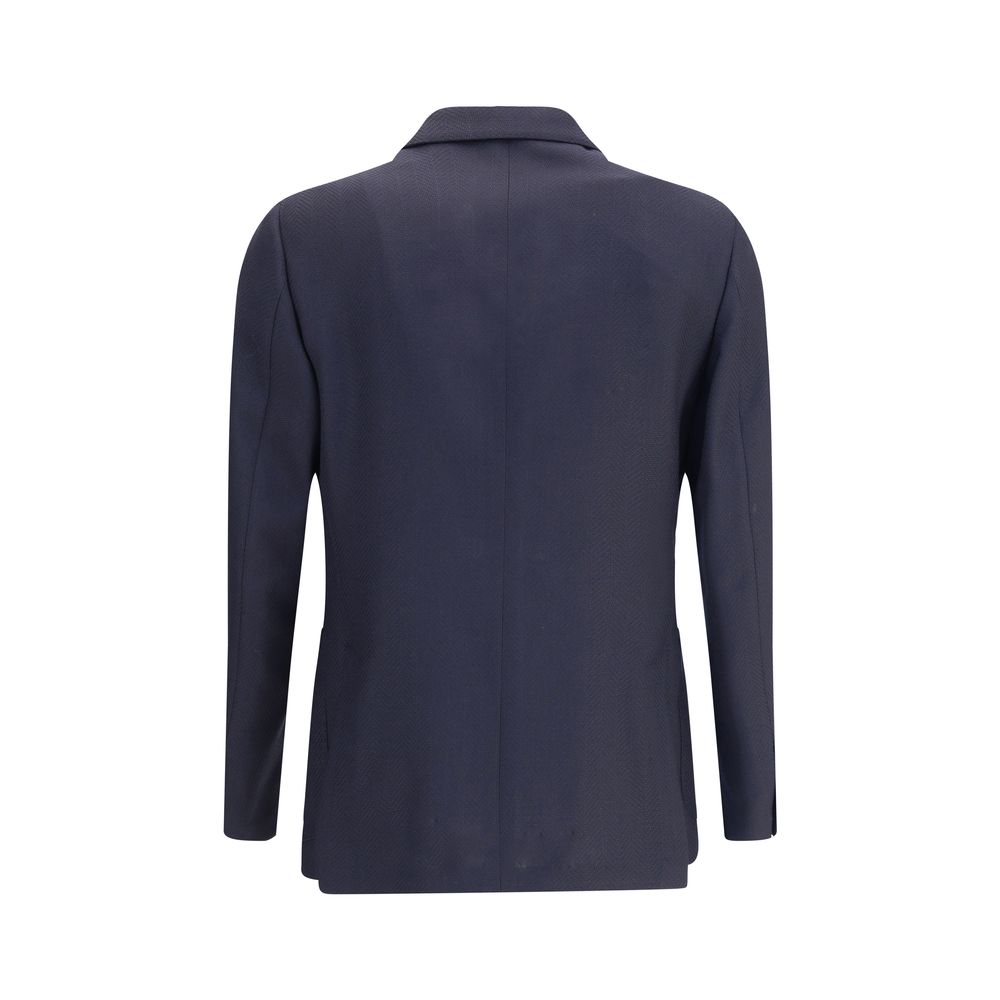 Lardini Blauer Fleece-Wollblazer