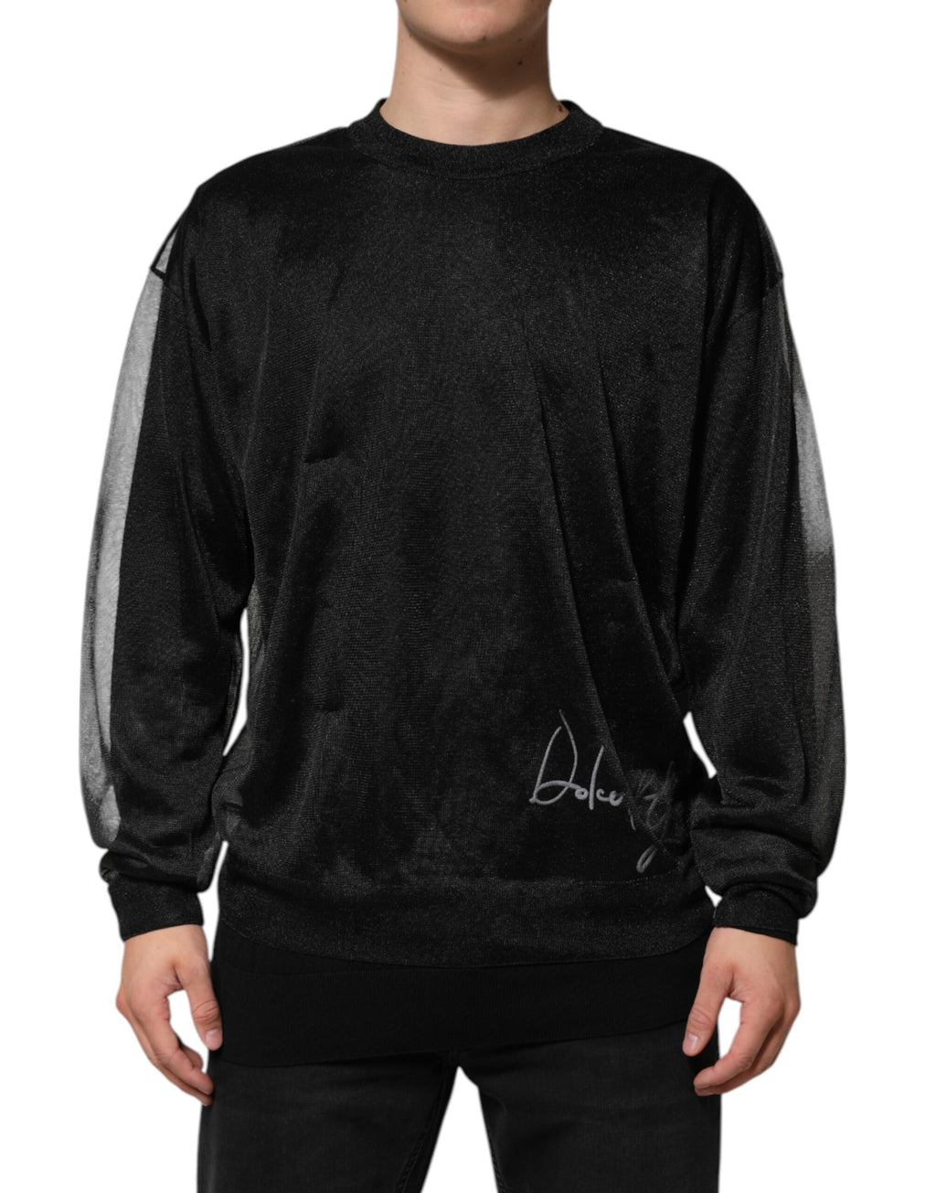 Dolce & Gabbana Schwarzer Polyester Pullover Sweatshirt Pullover
