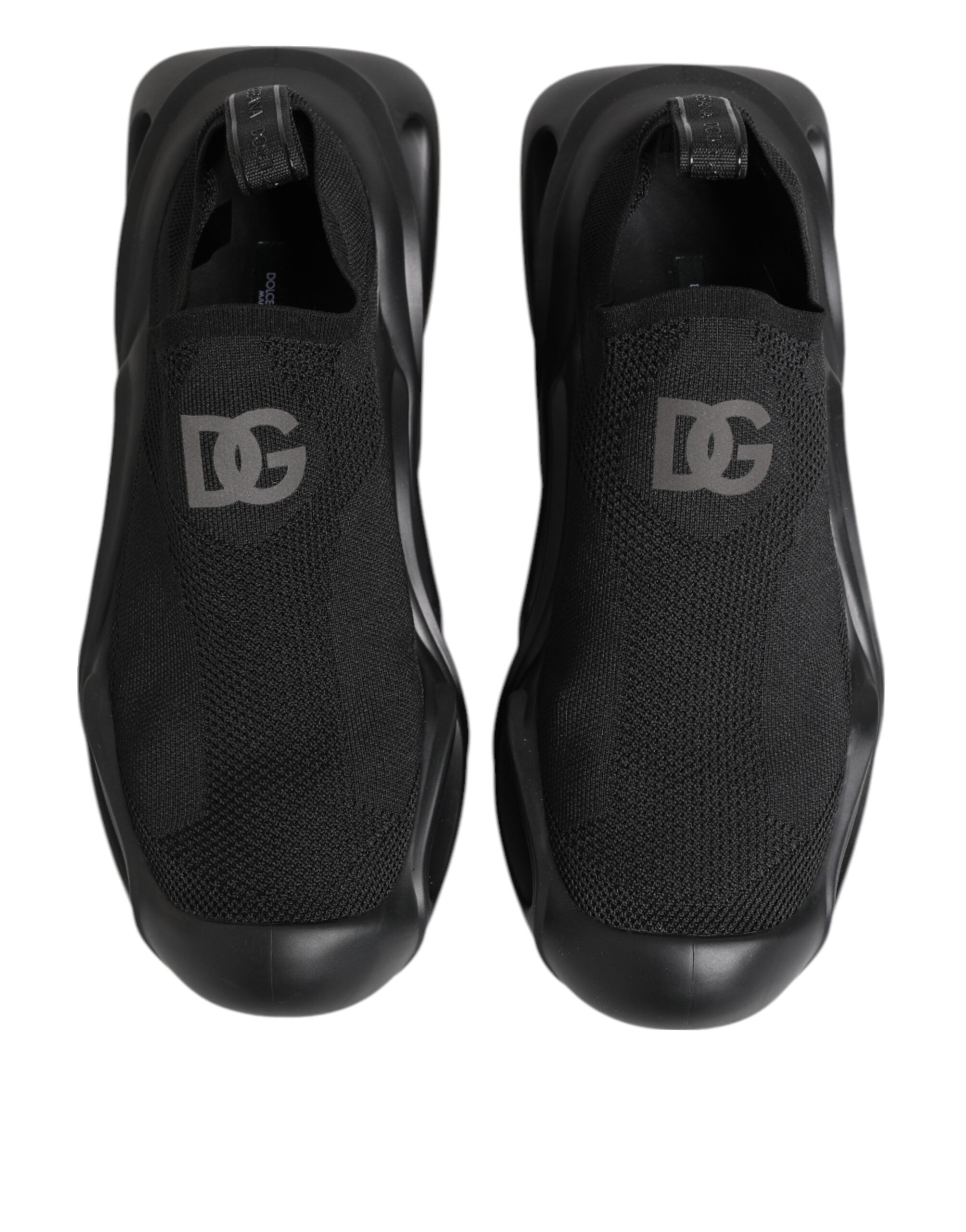 Dolce & Gabbana Schwarz Slip On Wave Low Top Männer Sneaker Schuhe