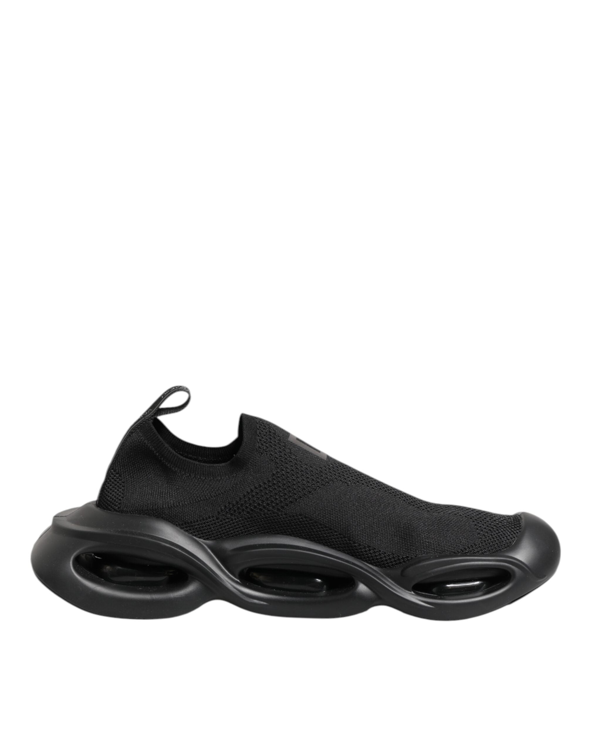 Dolce & Gabbana Schwarz Slip On Wave Low Top Männer Sneaker Schuhe