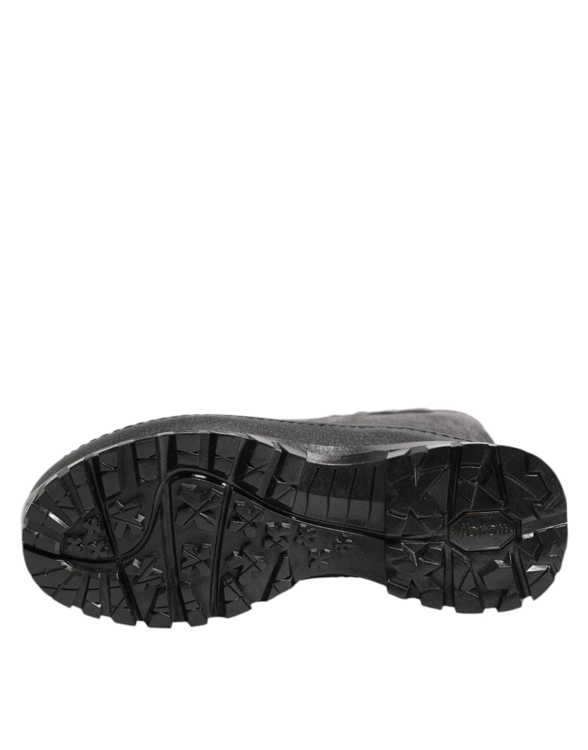 Dolce & Gabbana Metallic Schwarz Pull On Regen Stiefel Männer Schuhe