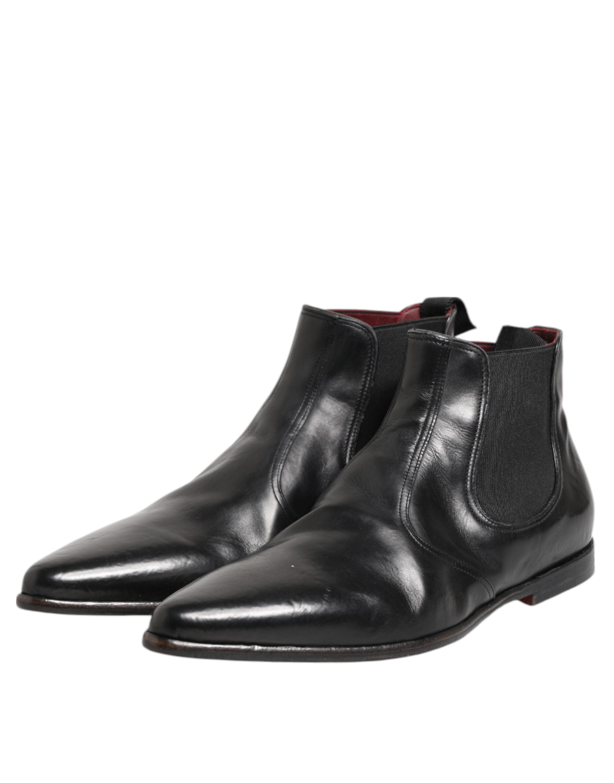 Dolce & Gabbana Schwarzer Chelsea Slip On Männer Ankle Boots Schuhe