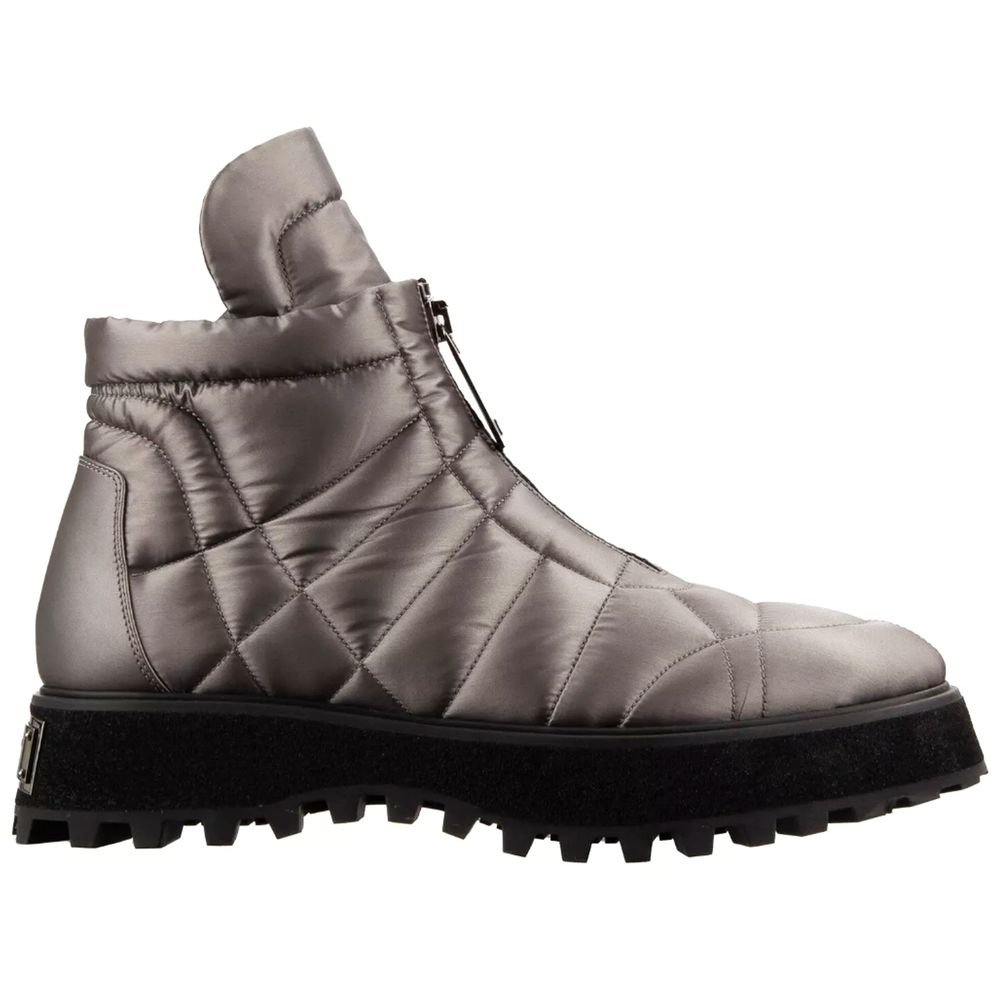 Dolce & Gabbana Grauer Nylon-Stiefel