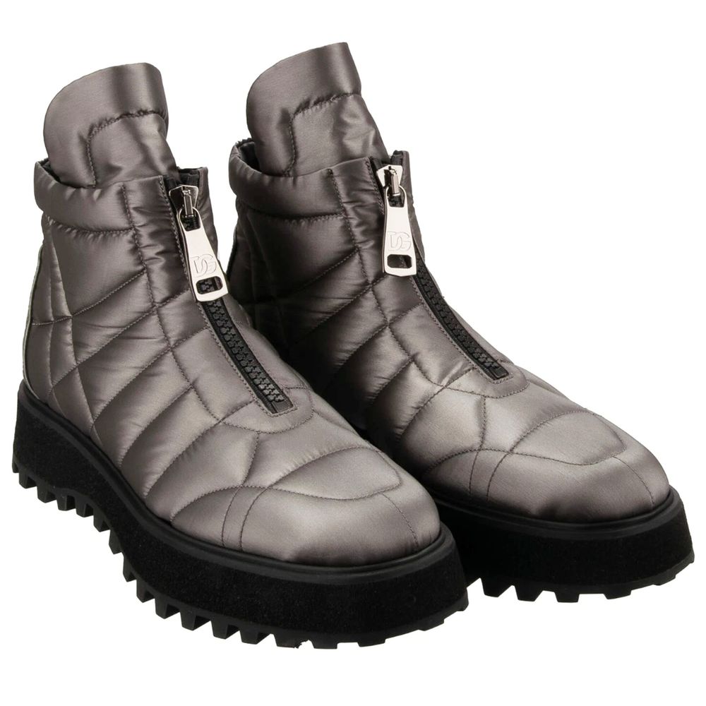 Dolce & Gabbana Grauer Nylon-Stiefel