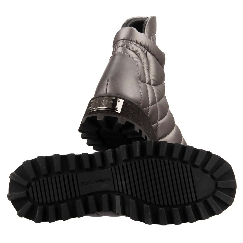 Dolce & Gabbana Grauer Nylon-Stiefel