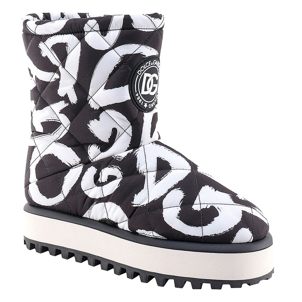 Dolce & Gabbana Schwarzer Nylon-Stiefel