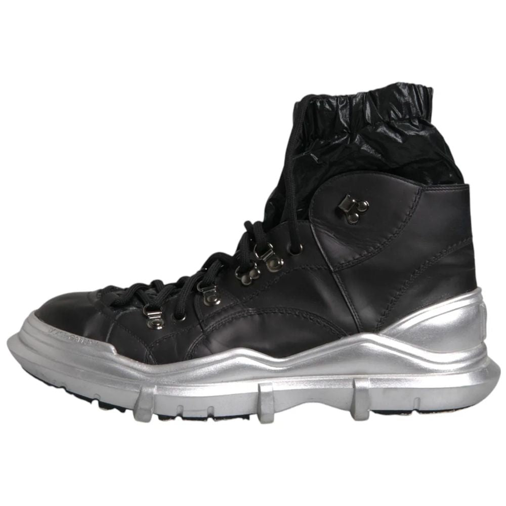 Dolce & Gabbana Schwarzer Nylon-Stiefel