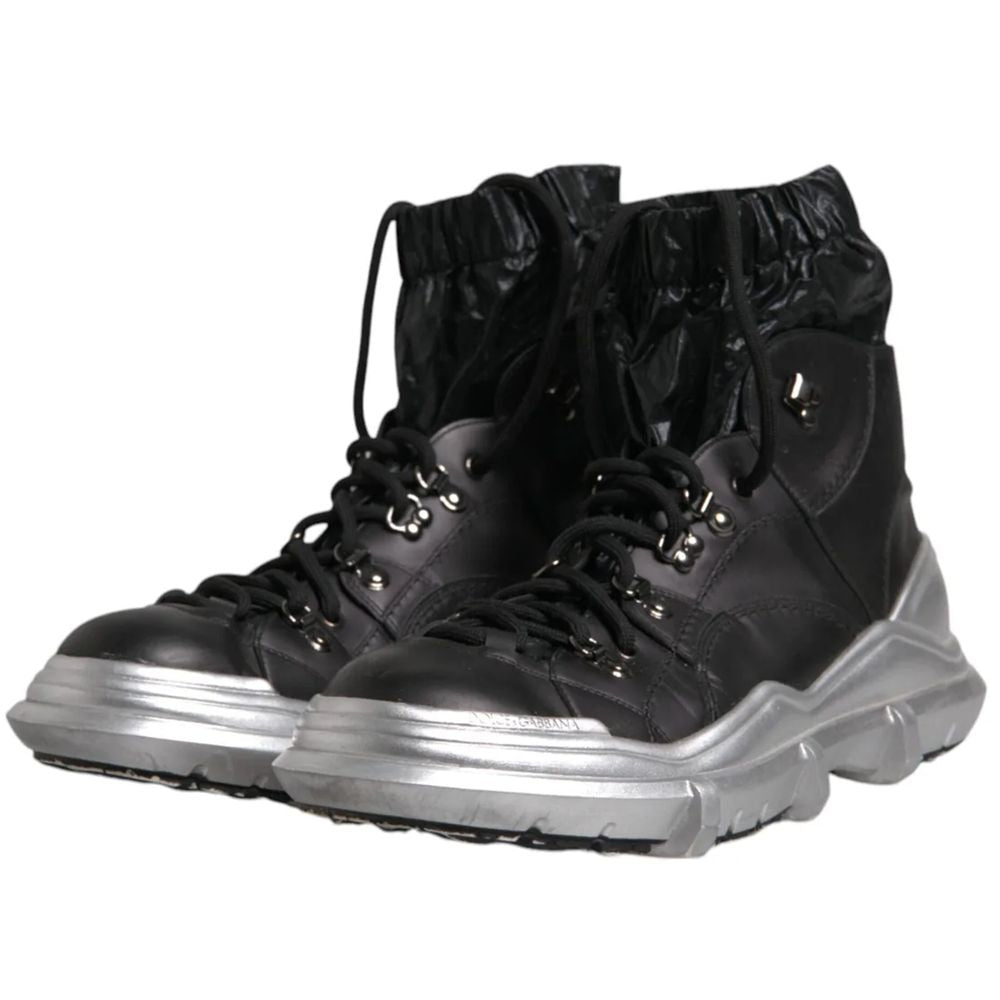 Dolce & Gabbana Schwarzer Nylon-Stiefel