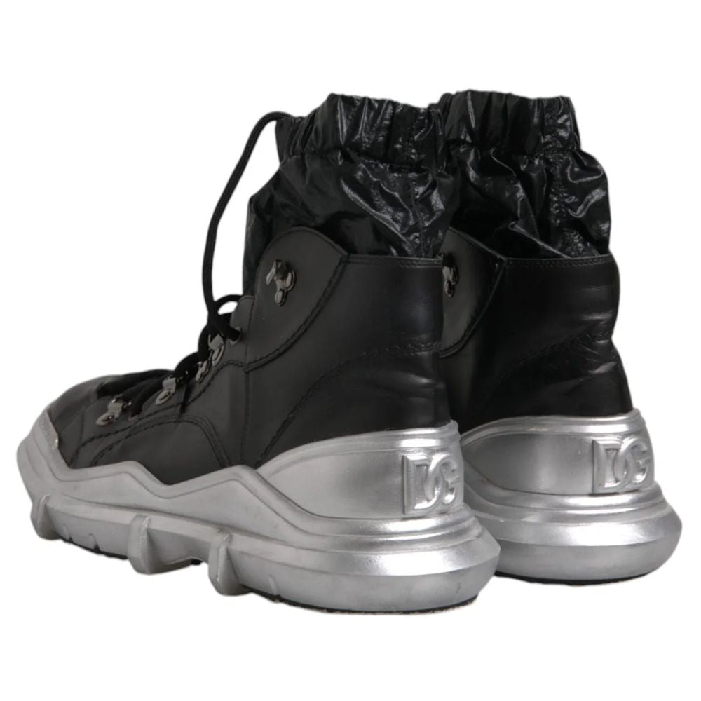 Dolce & Gabbana Schwarzer Nylon-Stiefel