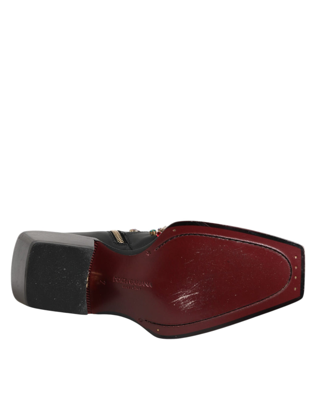 Dolce & Gabbana Schwarz Crystal Cowboy Leder Männer Stiefel Schuhe